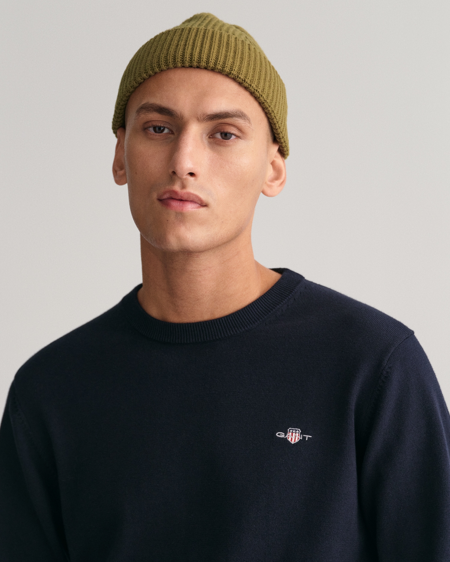 Gant Rundhalspullover »CLASSIC COTTON C-NECK«, Premium Strickpullver aus weicher 100% Baumwolle, Übergangspullover