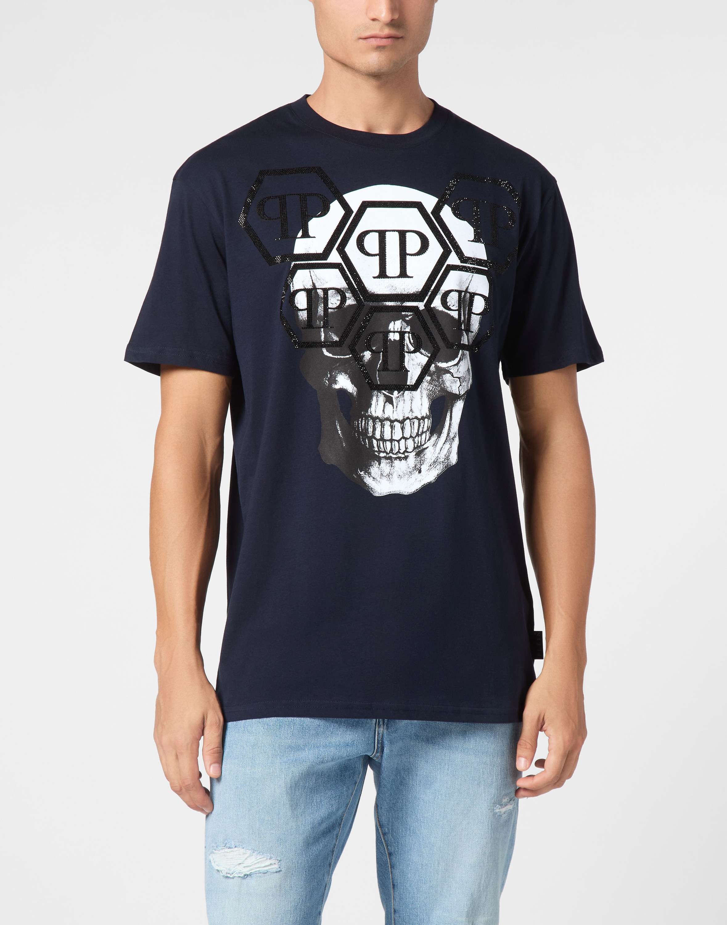 PHILIPP PLEIN T-Shirt "Skull Mit Schmucksteinen" günstig online kaufen