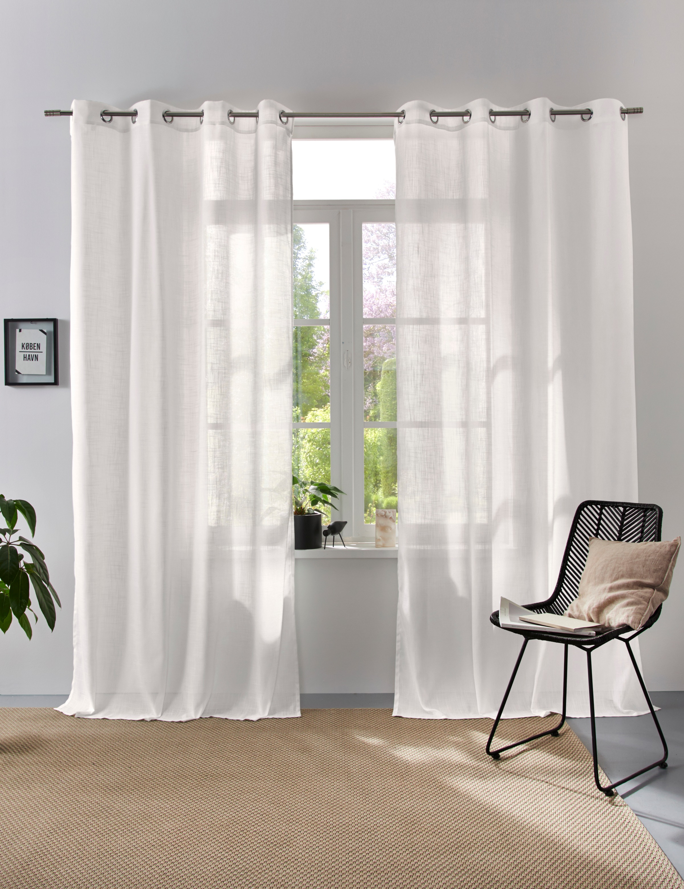 OTTO home Vorhang "Linsdorf" Ösen 1 Stk. tlg. Leinenstruktur günstig online kaufen