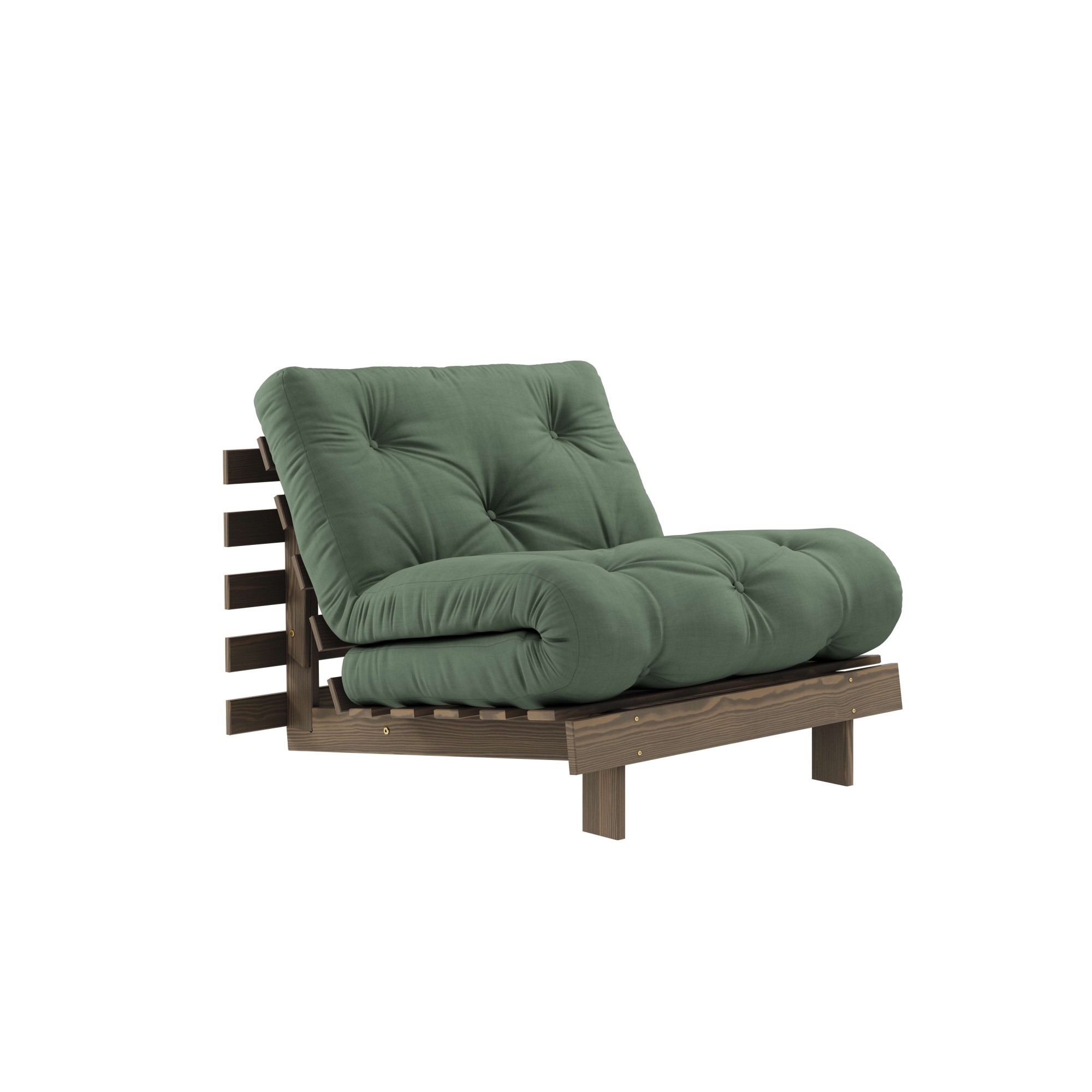 Karup Design Daybett "Roots Sofa Bed, Schlafsofa, Bettfunktion, FSC-Massivholz, B: 90 cm" Erhältlich in Breite 90 cm, 140 cm oder 160 cm, Inkl. Futonmatratze. Made in Europe, minimalistisches Design