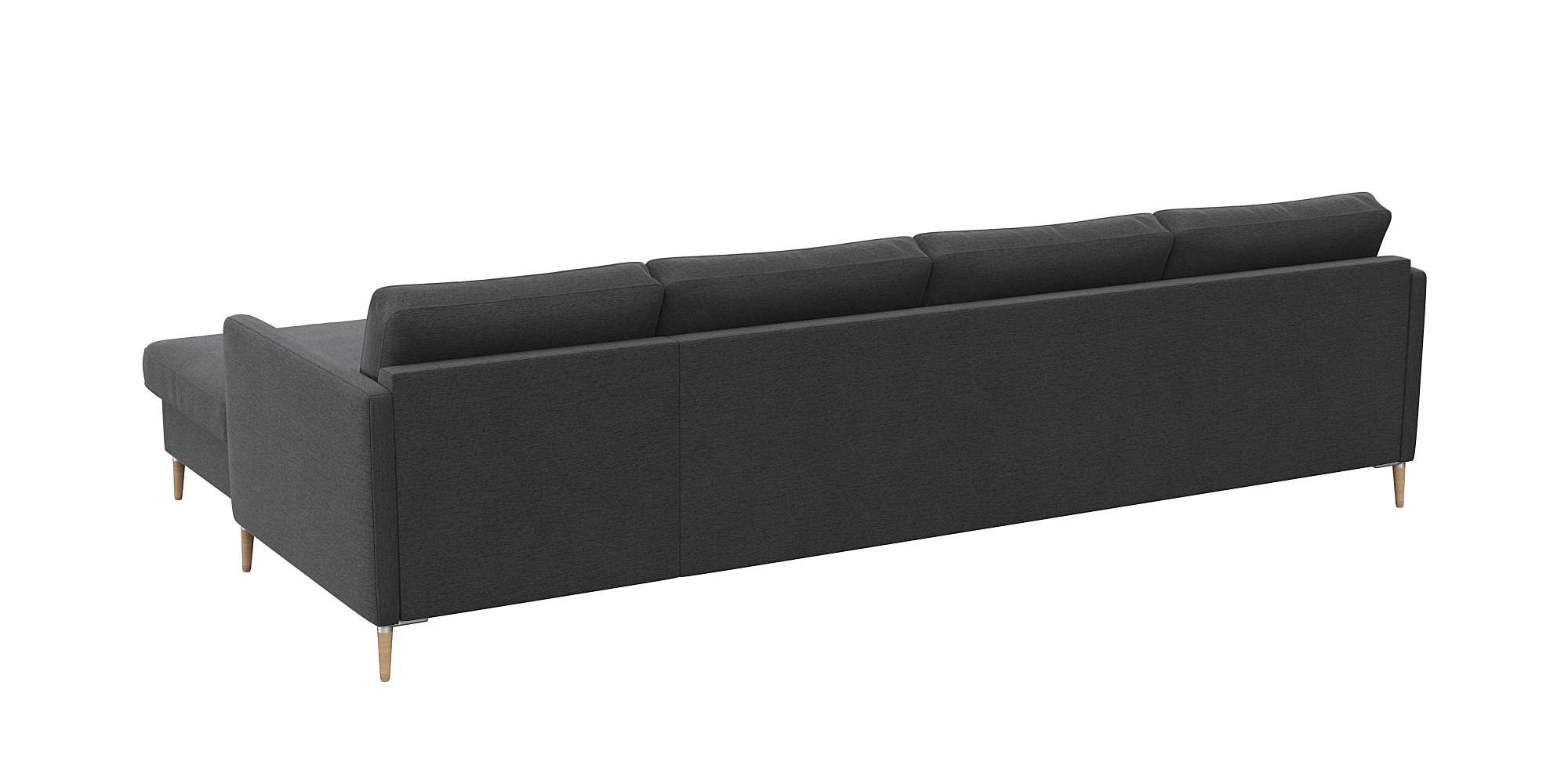 FLEXLUX Ecksofa »Fiore, L-Form, bequem und komfortabel durch hochwertigem Sitzaufbau«, schmale Armlehnen, Kaltschaum, Füße Alu+ Eiche