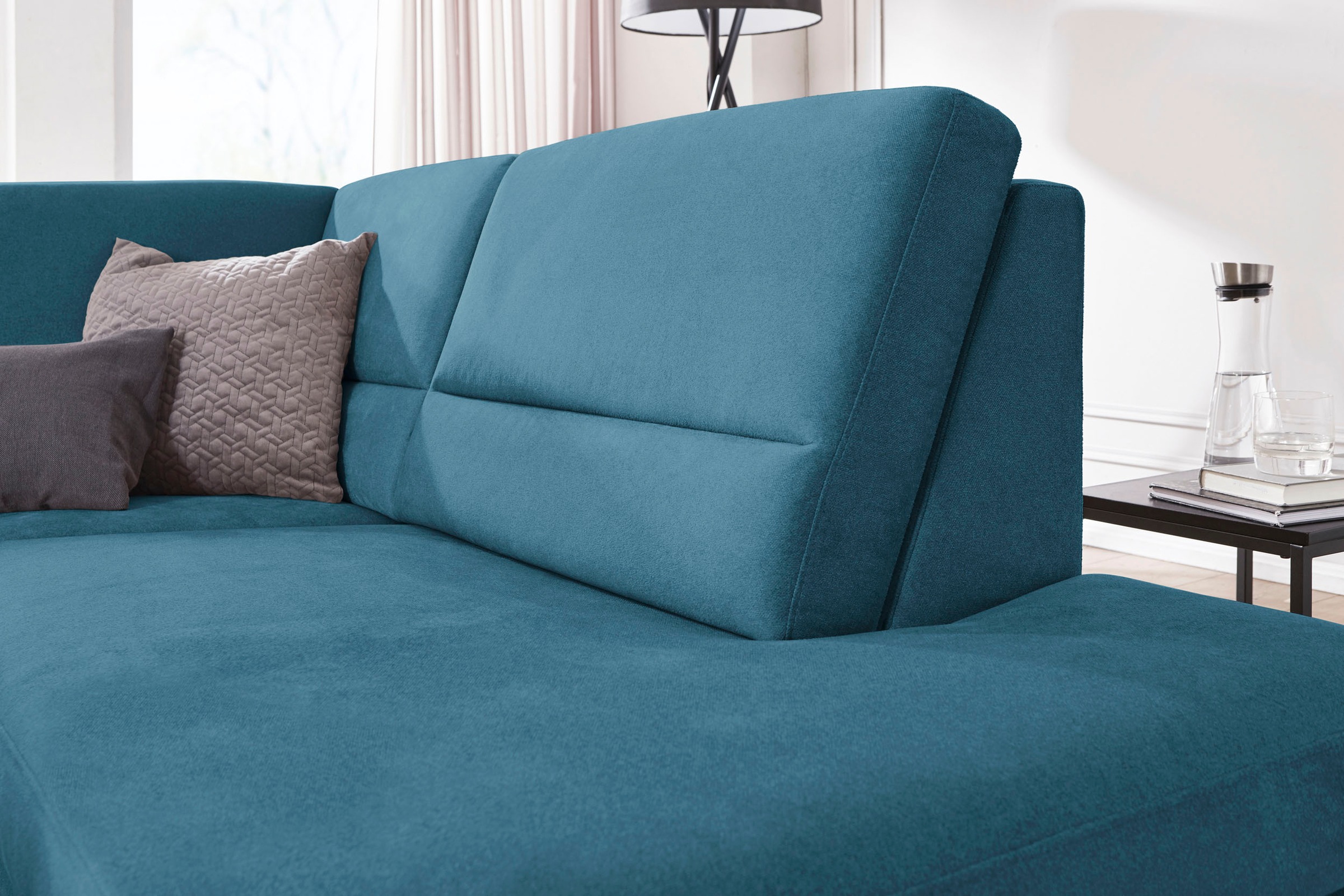 CALIZZA INTERIORS Ecksofa »Onyx L-Form«, Ottomane links oder rechts, wahlweise mit Bettfunktion, Breite 257 cm