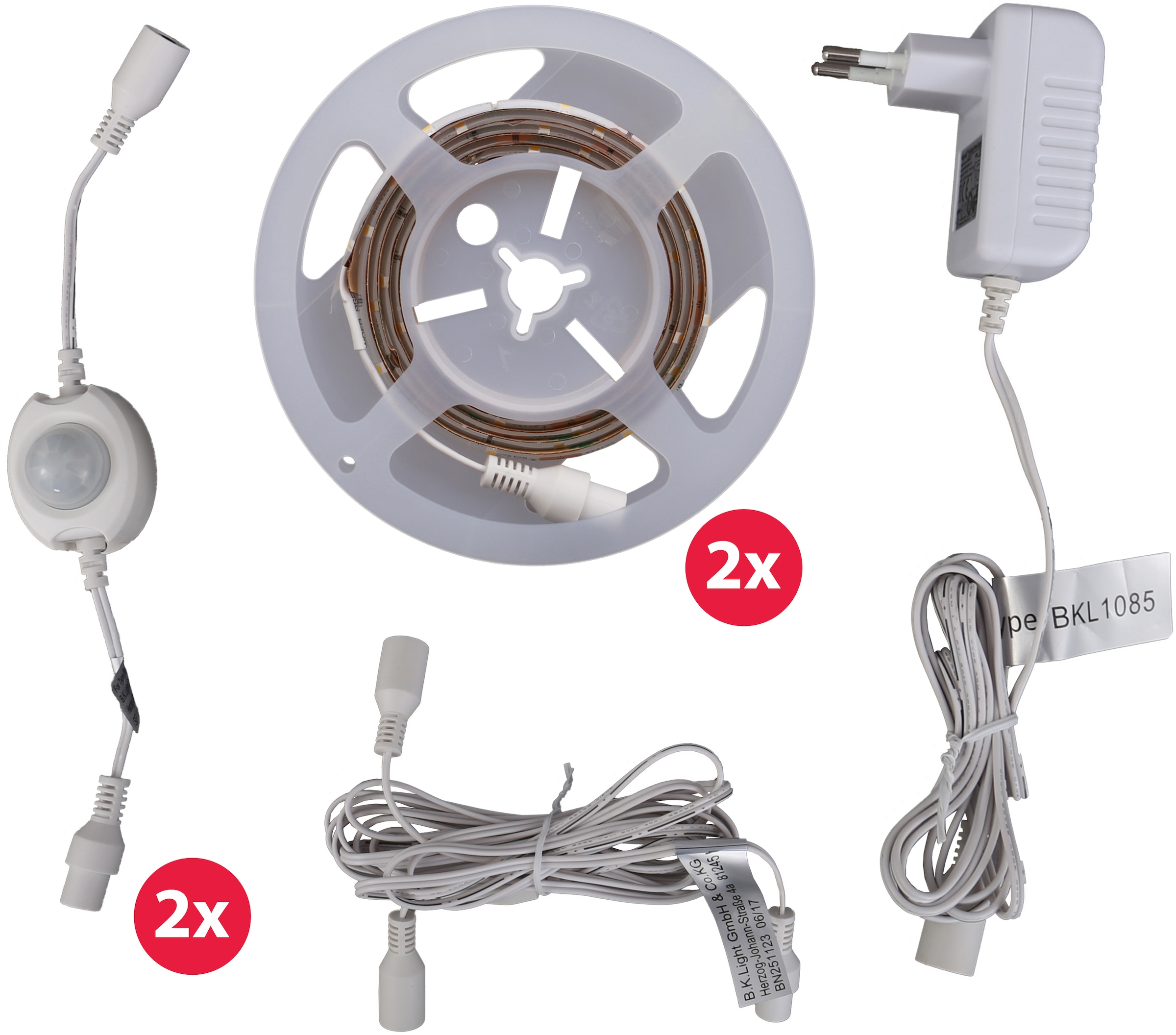 B.K.Licht LED-Streifen »Chara«, LED Band Bettlicht mit Bewegungsmelder Nachtlicht Dämmerungsensor