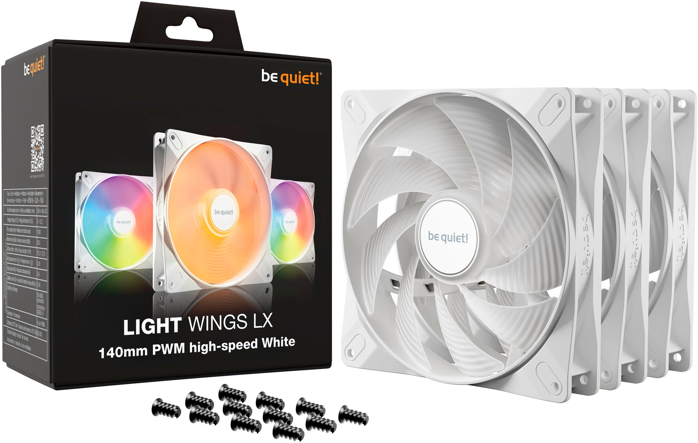 be quiet! Gehäuselüfter »LIGHT WINGS LX 140mm PWM High Speed 3-Pack«, (Packung, 3 St.)