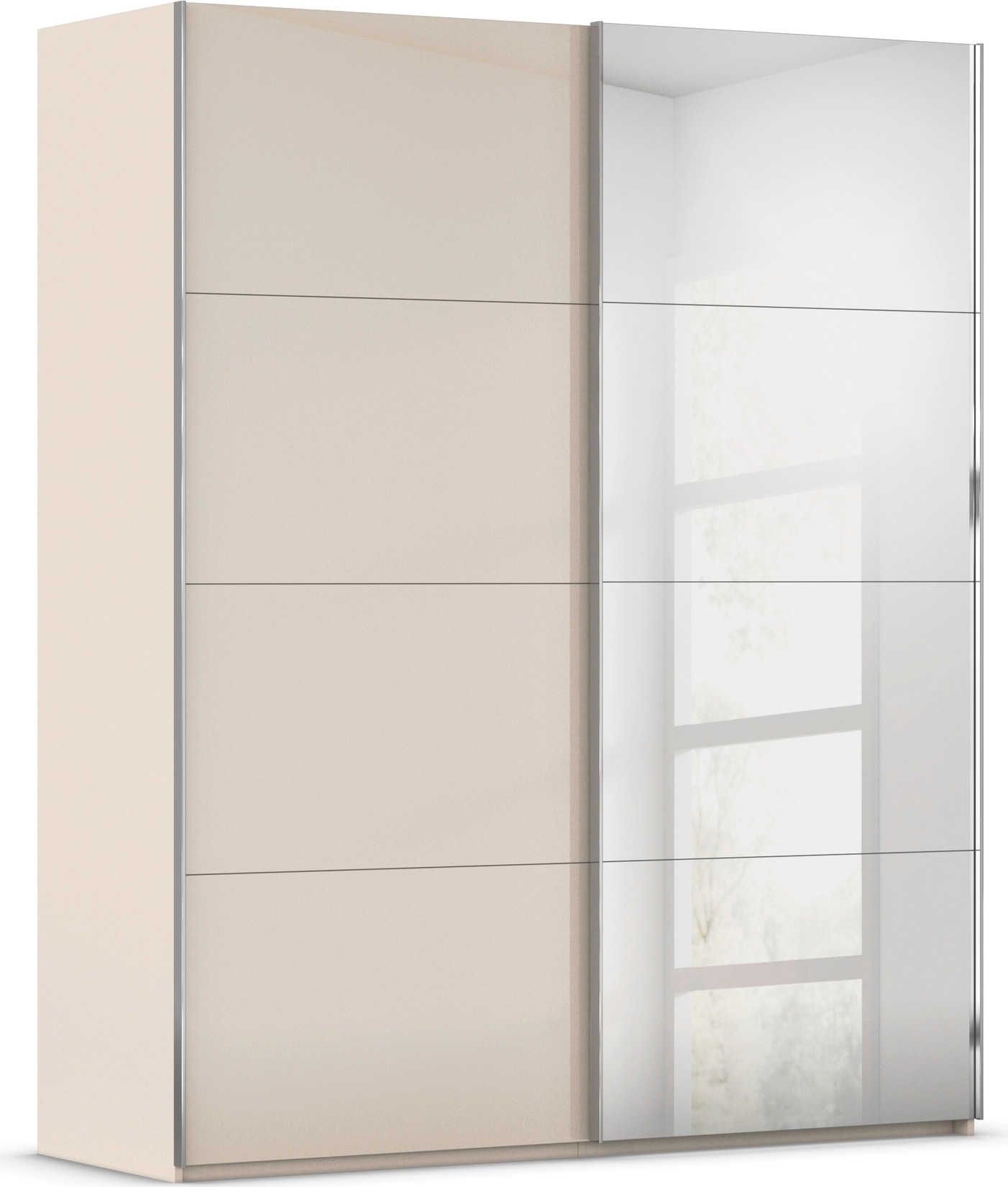 rauch "Kleiderschrank Schrank Garderobe Schlafzimmerschrank SCALE-FYRA" edle viergeteilte Türen Spiegel/Glas-Mix viele Farben MADE IN GERMANY