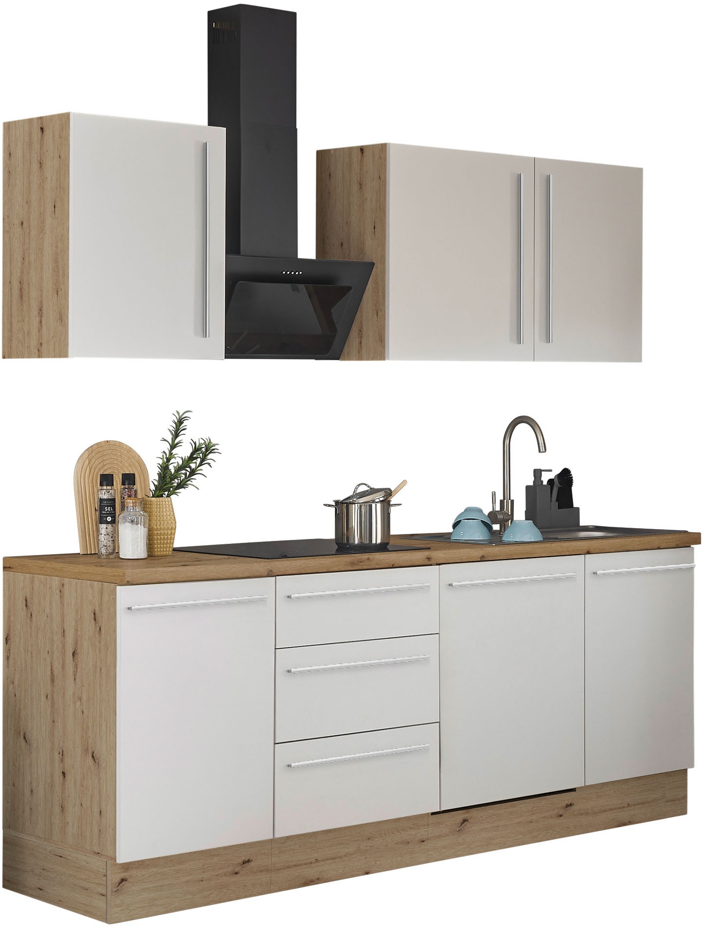 Thumbnail - KOCHSTATION Küchenzeile "Florida" Breite 220 cm, Softclose für Türen und Schubkästen, ohne E-Geräte