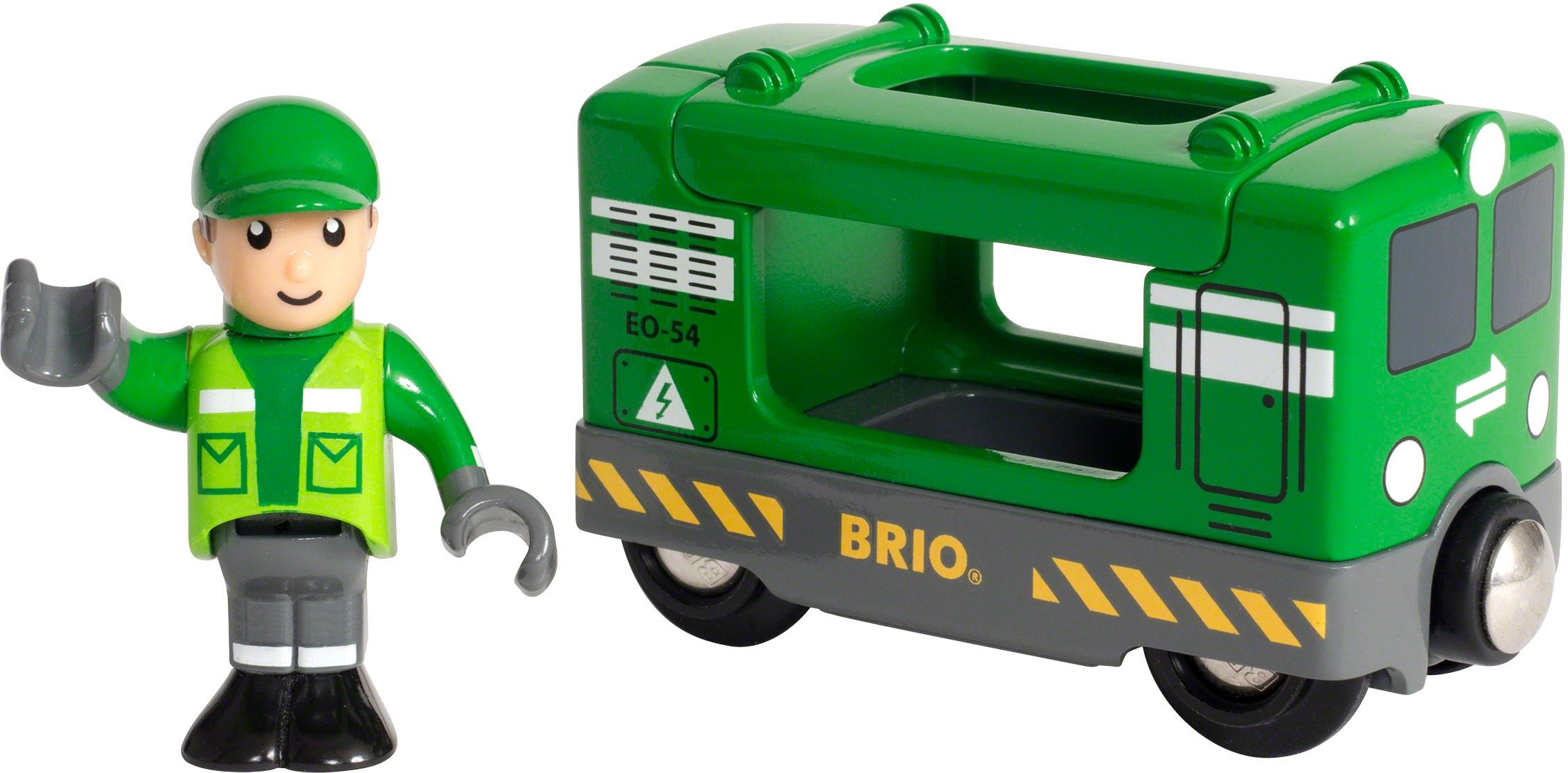 Spielzeug-Eisenbahn BRIO WORLD Frachtlok mit Fahrer