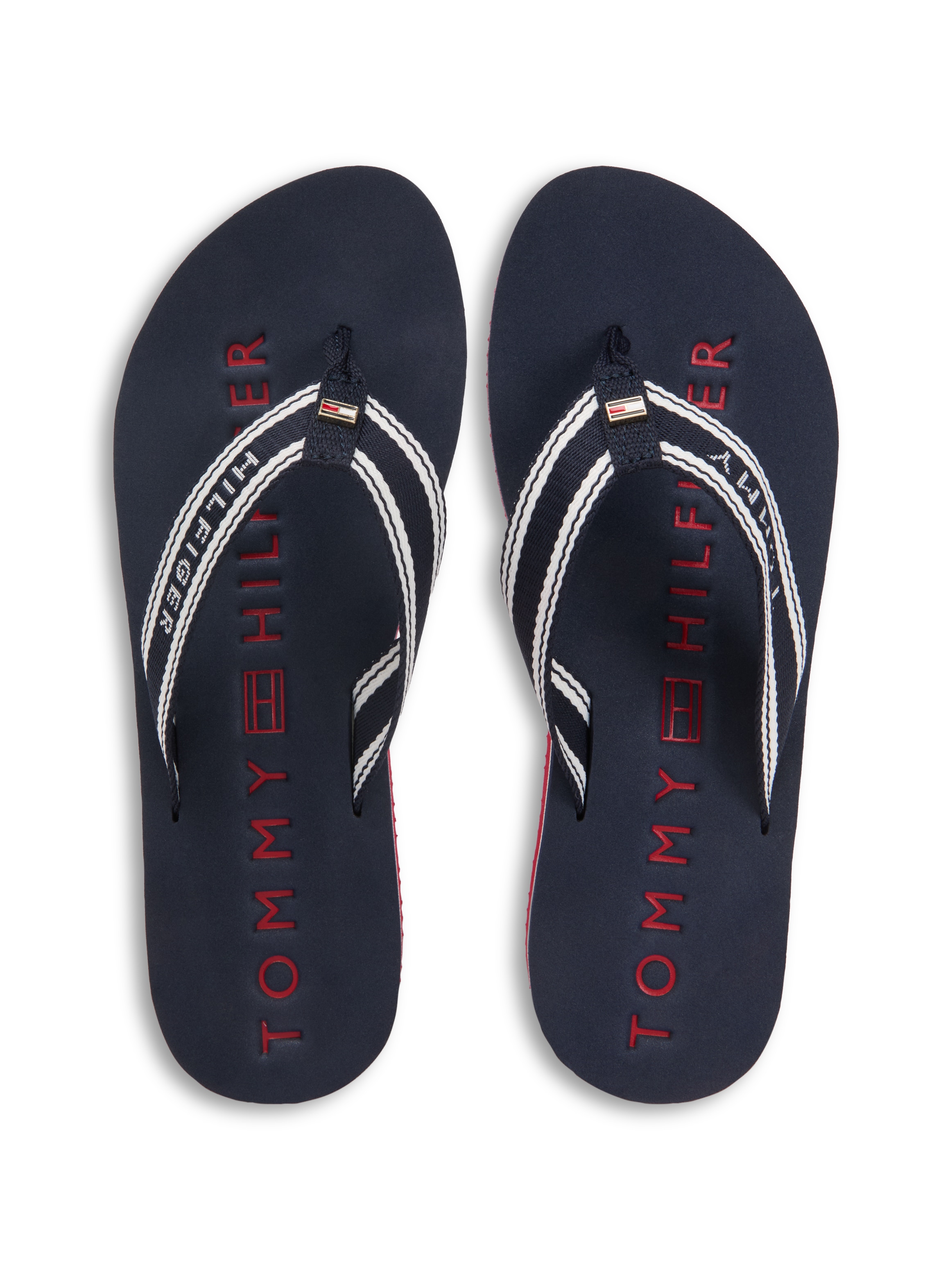Tommy Hilfiger Zehentrenner »TH WEBBING SUMMER SANDAL«  Sommerschuh, Dianette mit Streifen