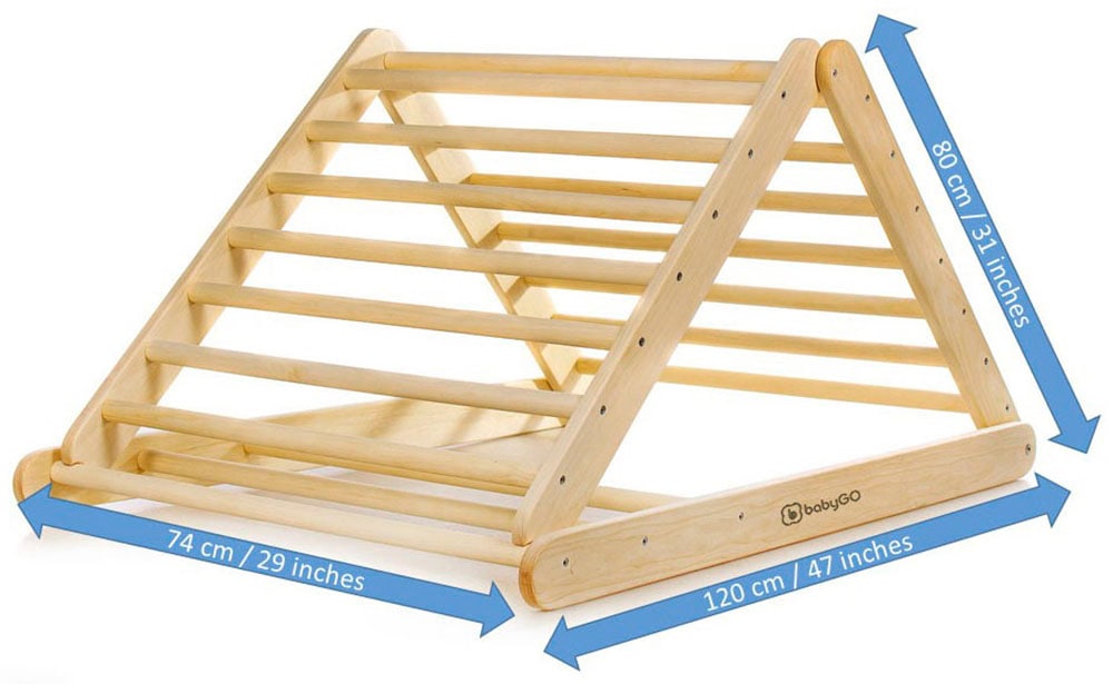BabyGo Klettergerüst »Woodland Kletterdreieck Triangle, natur«, aus Holz, Made in Europe