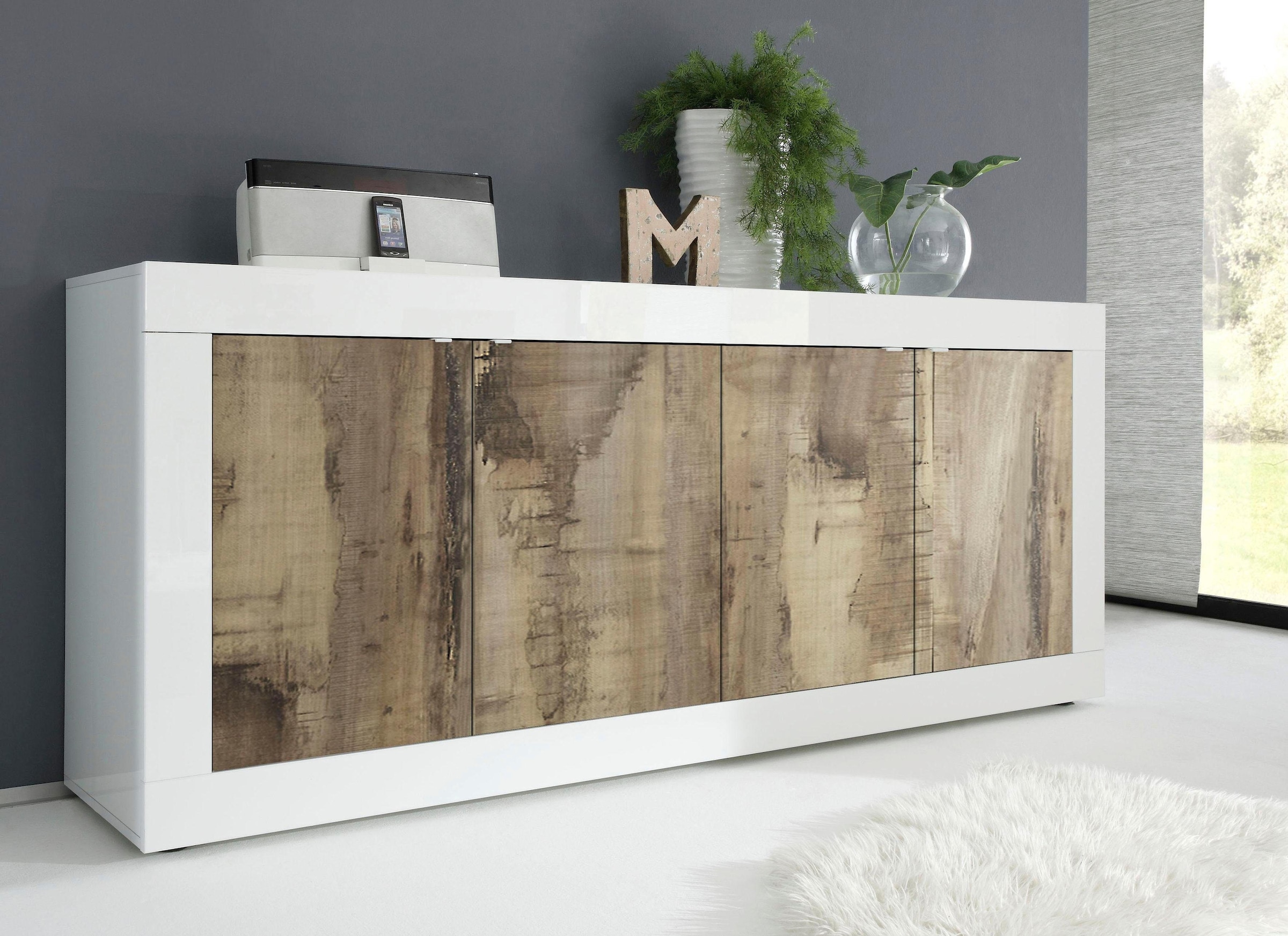 Home affaire Sideboard "Basic Breite 207 cm, Kommode 4 Türen, Anrichte," Me günstig online kaufen