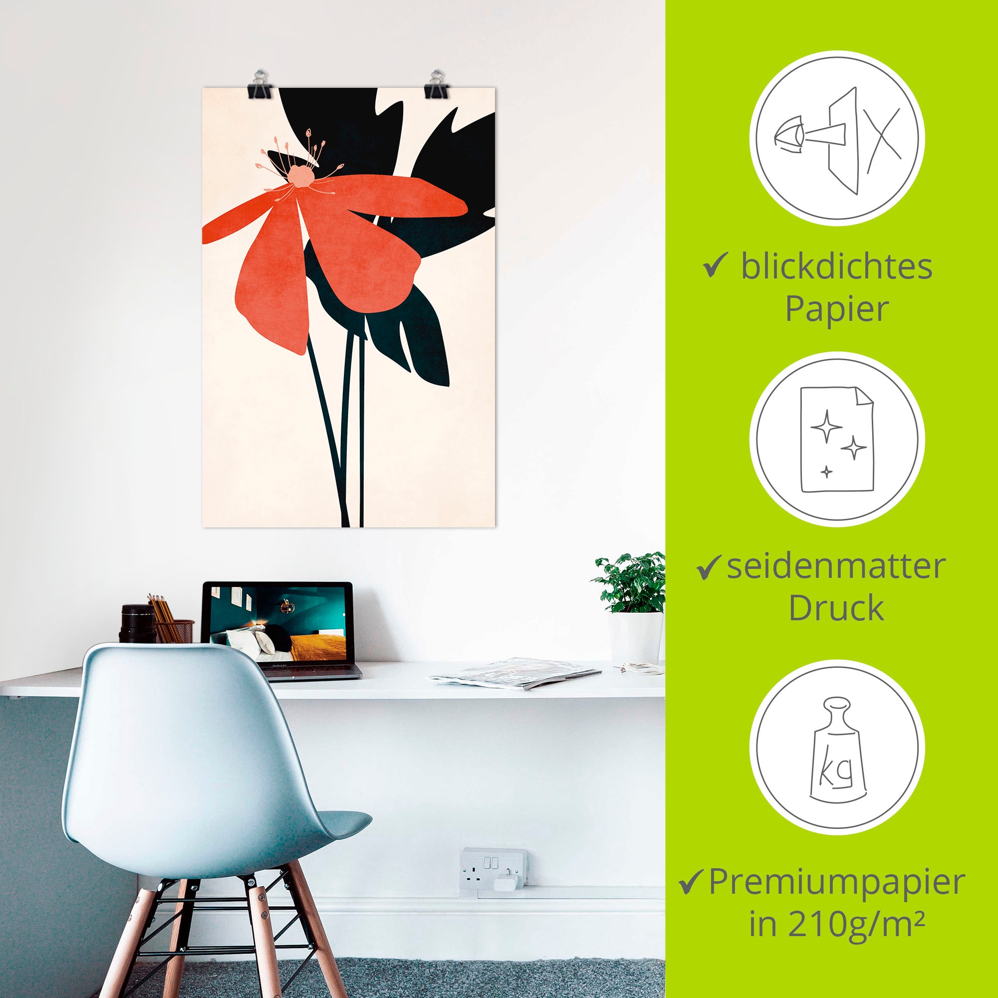 Artland Wandbild »Denke an dich«, Blumenbilder, (1 St.), als Leinwandbild, Poster in verschied. Größen