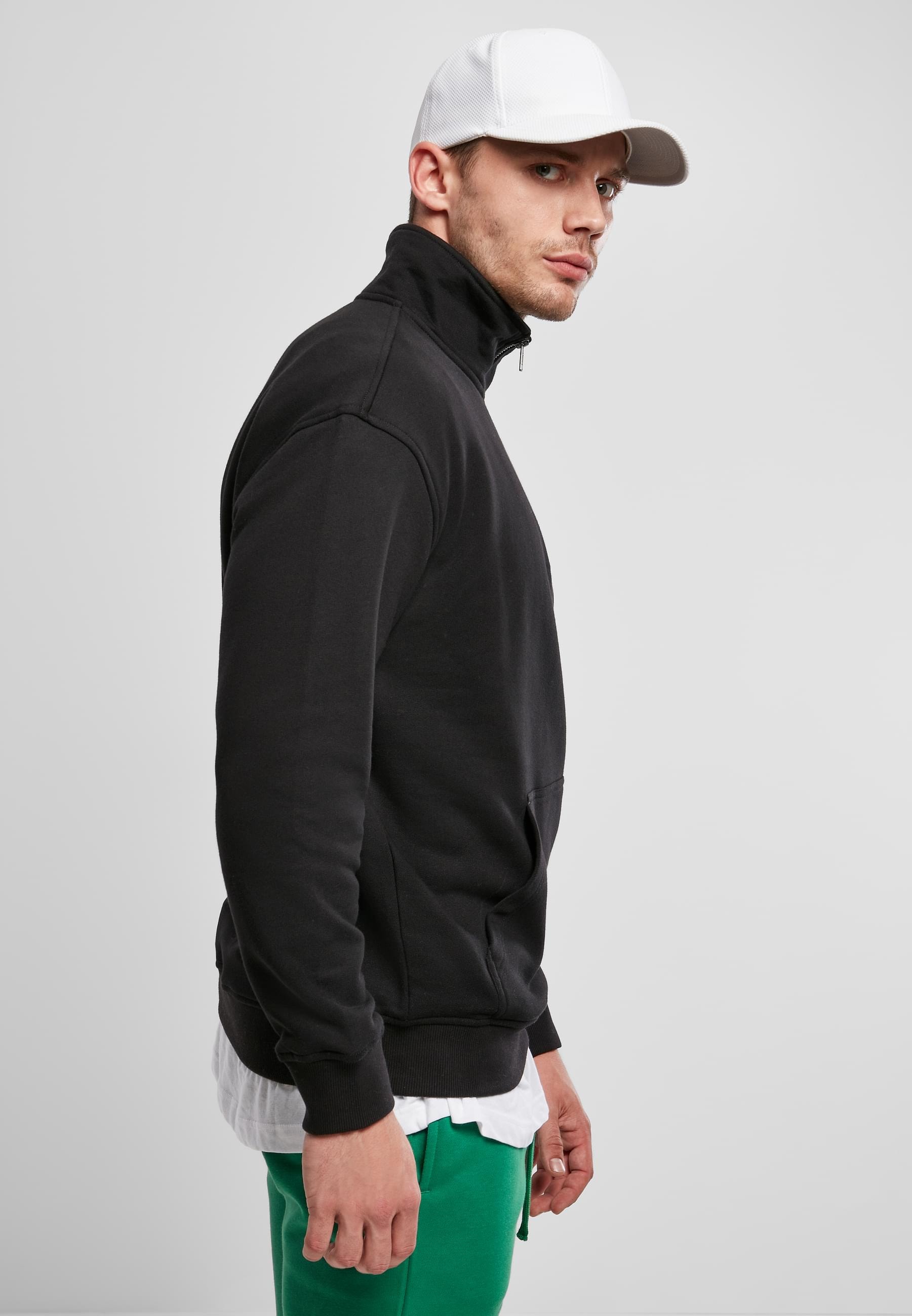 URBAN CLASSICS Rundhalspullover »Urban Classics Herren Organic Basic Troyer« 1 Stk. tlg.