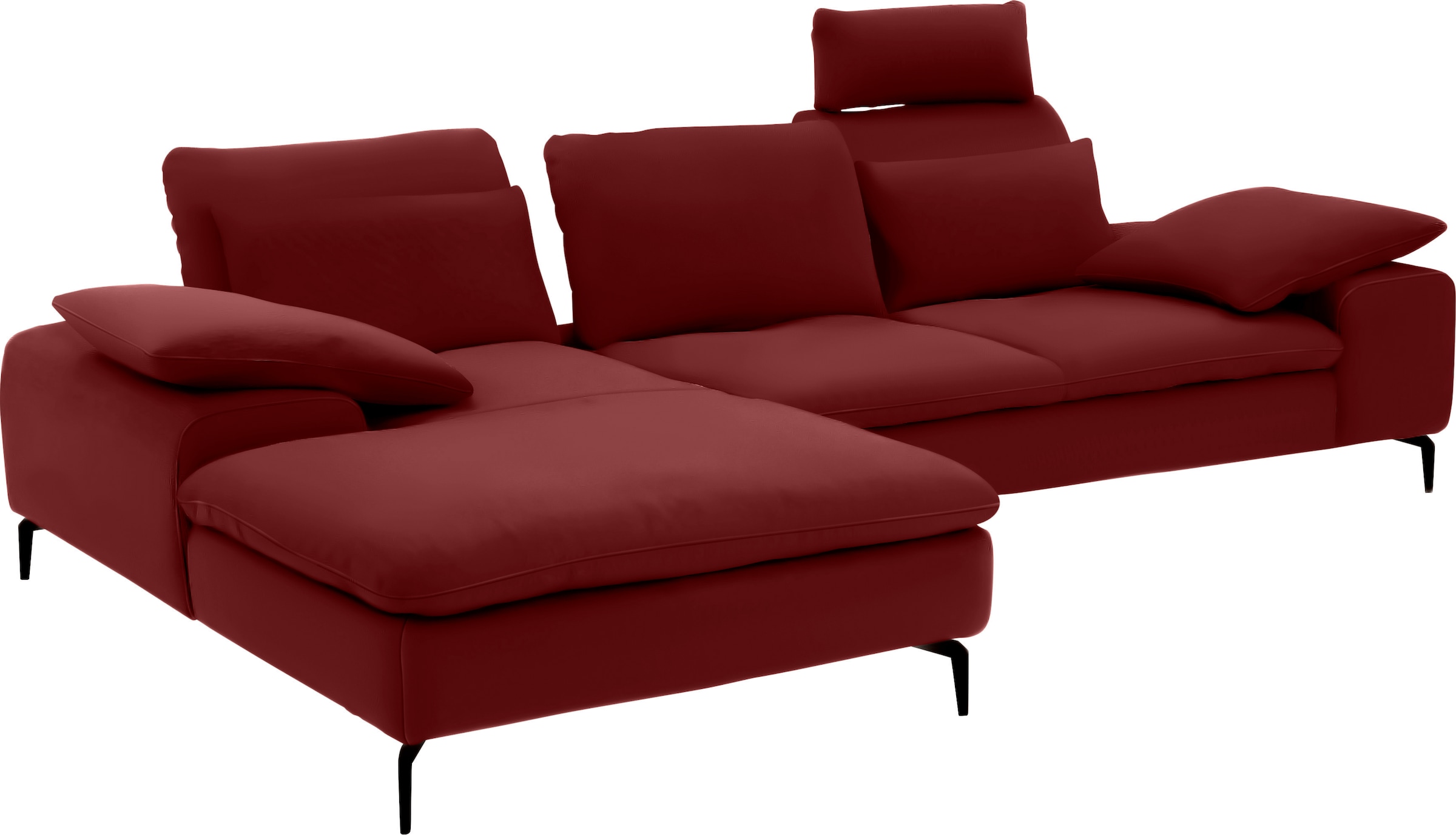 Ecksofa »valentinoo«, (Set), inklusive Hocker, mit Sitztiefenverstellung, Breite 299 cm