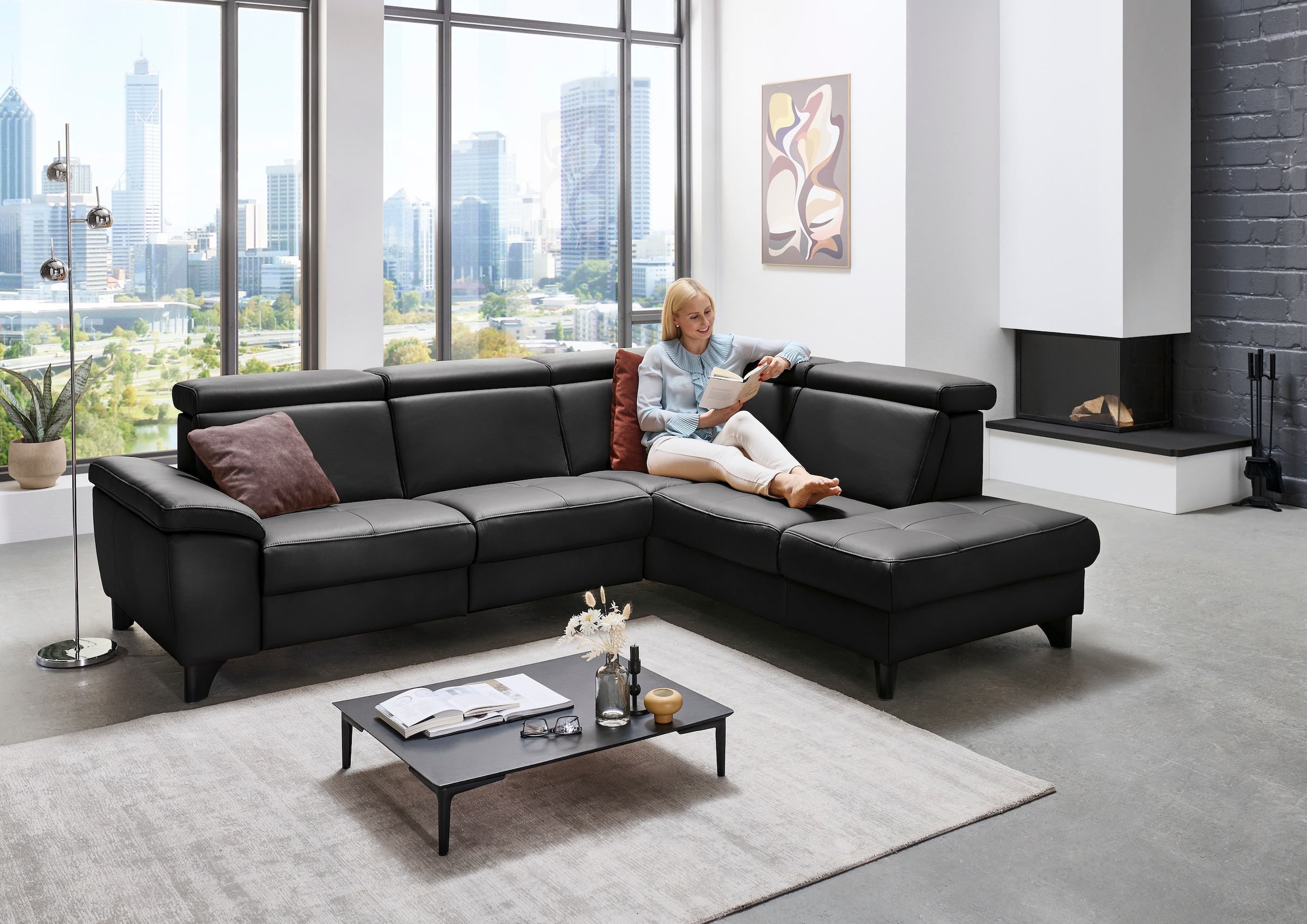 Die PlanBar Ecksofa »PN-EM23166 L-Form«, optional mit Kopfteilverstellung und Stauraum