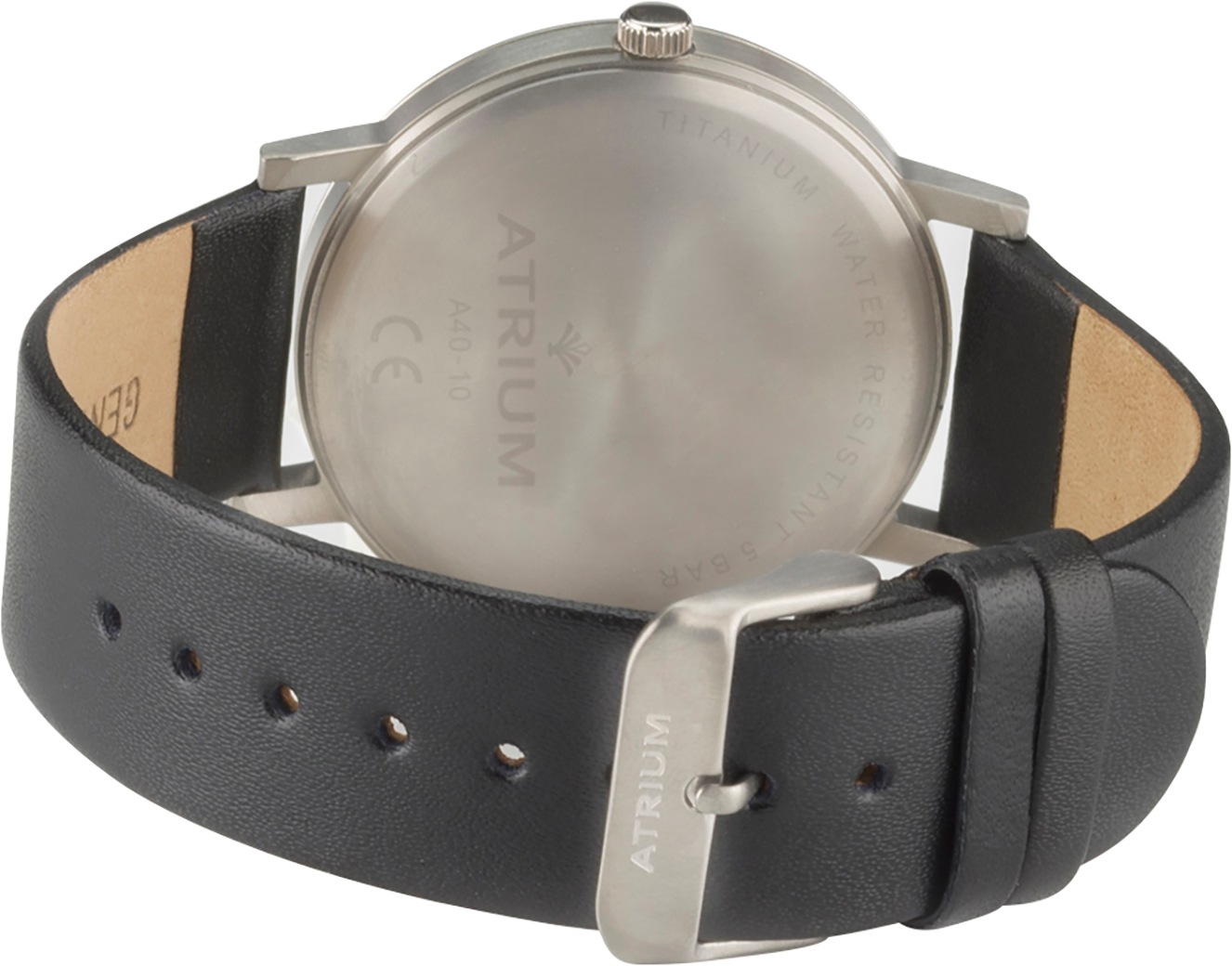 Atrium Quarzuhr, Armbanduhr, Herrenuhr, Lederarmband, analog