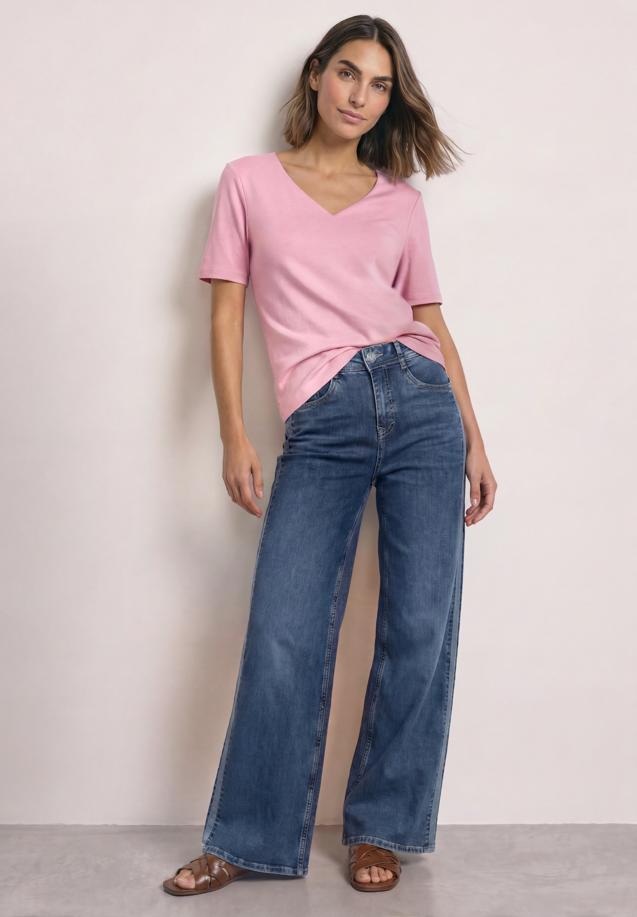 STREET ONE T-Shirt »Style Ada« Sommershirt mit Herzausschnitt