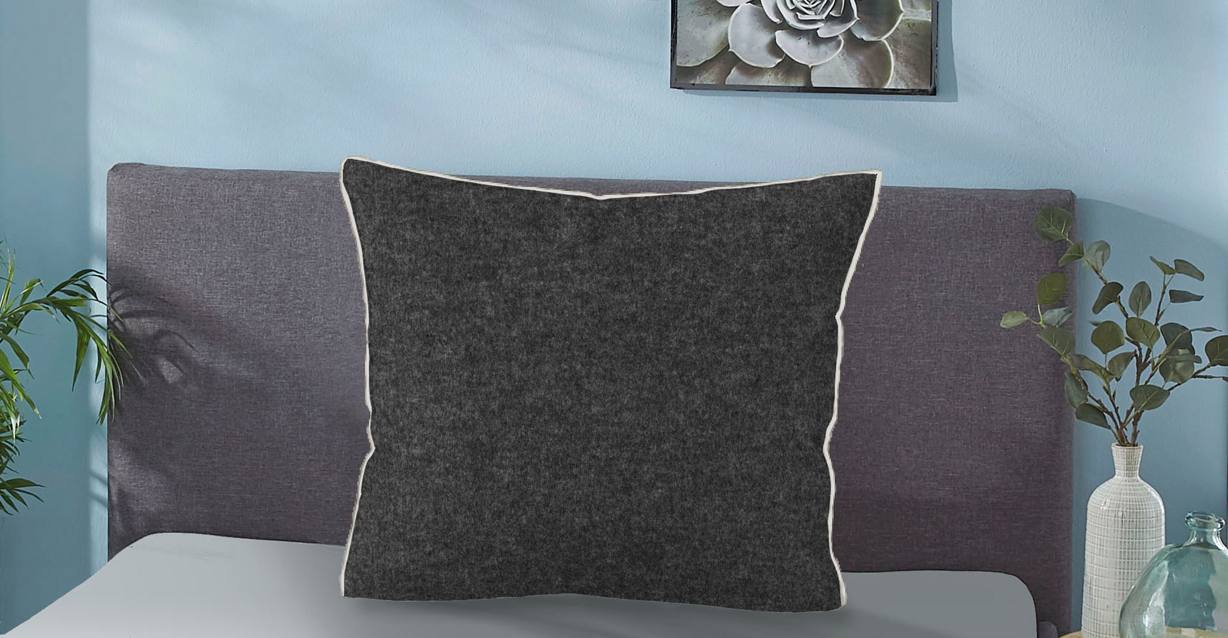 Biberna Kissenbezug "Hermal Flanell mit Reißverschluss, Melange-Optik, Wend günstig online kaufen