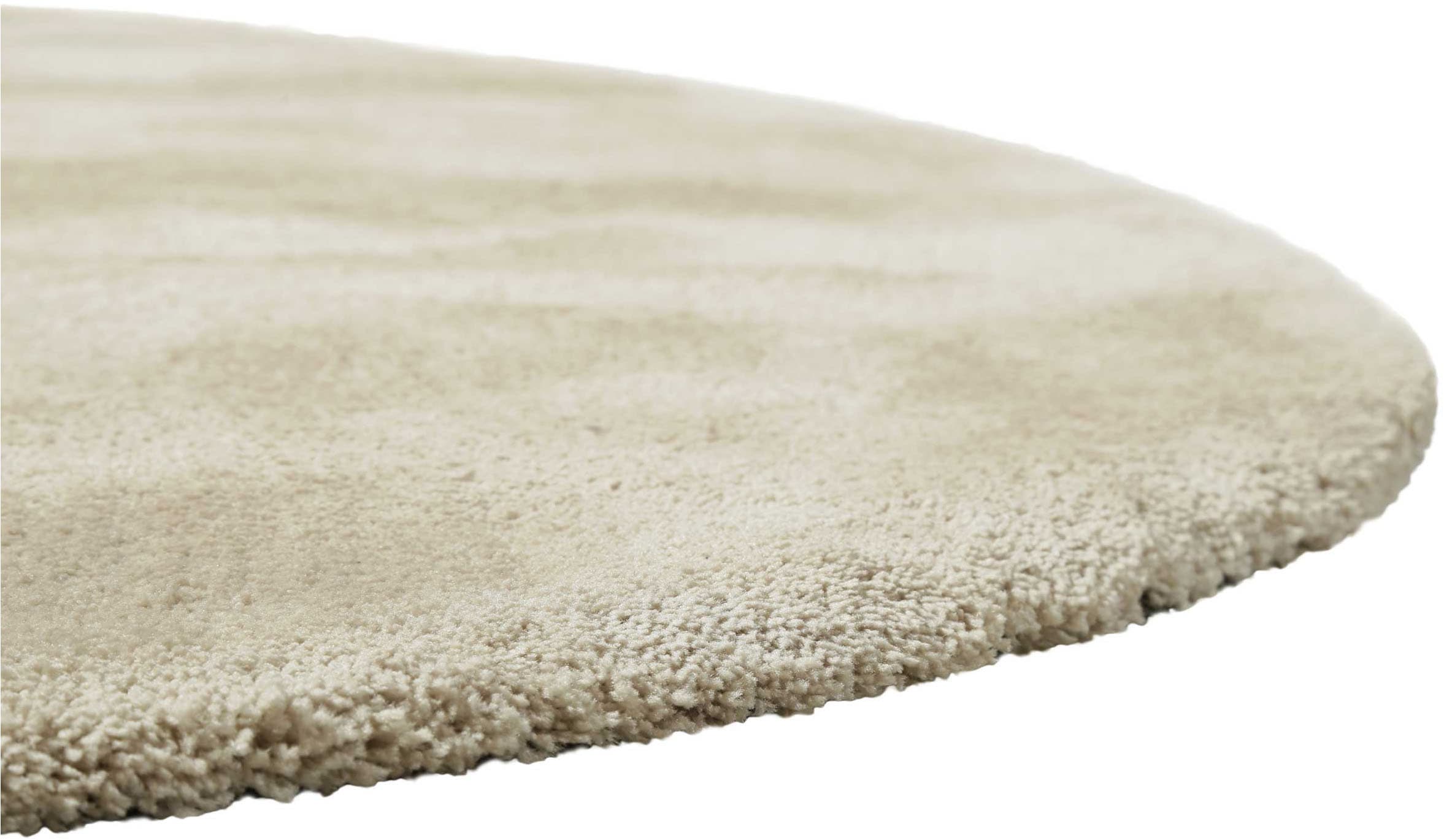 Homie Living Teppich »Pisa«, rund, 25 mm Höhe, Hochflor, Microfaser, uni, weich, Shaggy, Wohnzimmer, Schlafzimmer