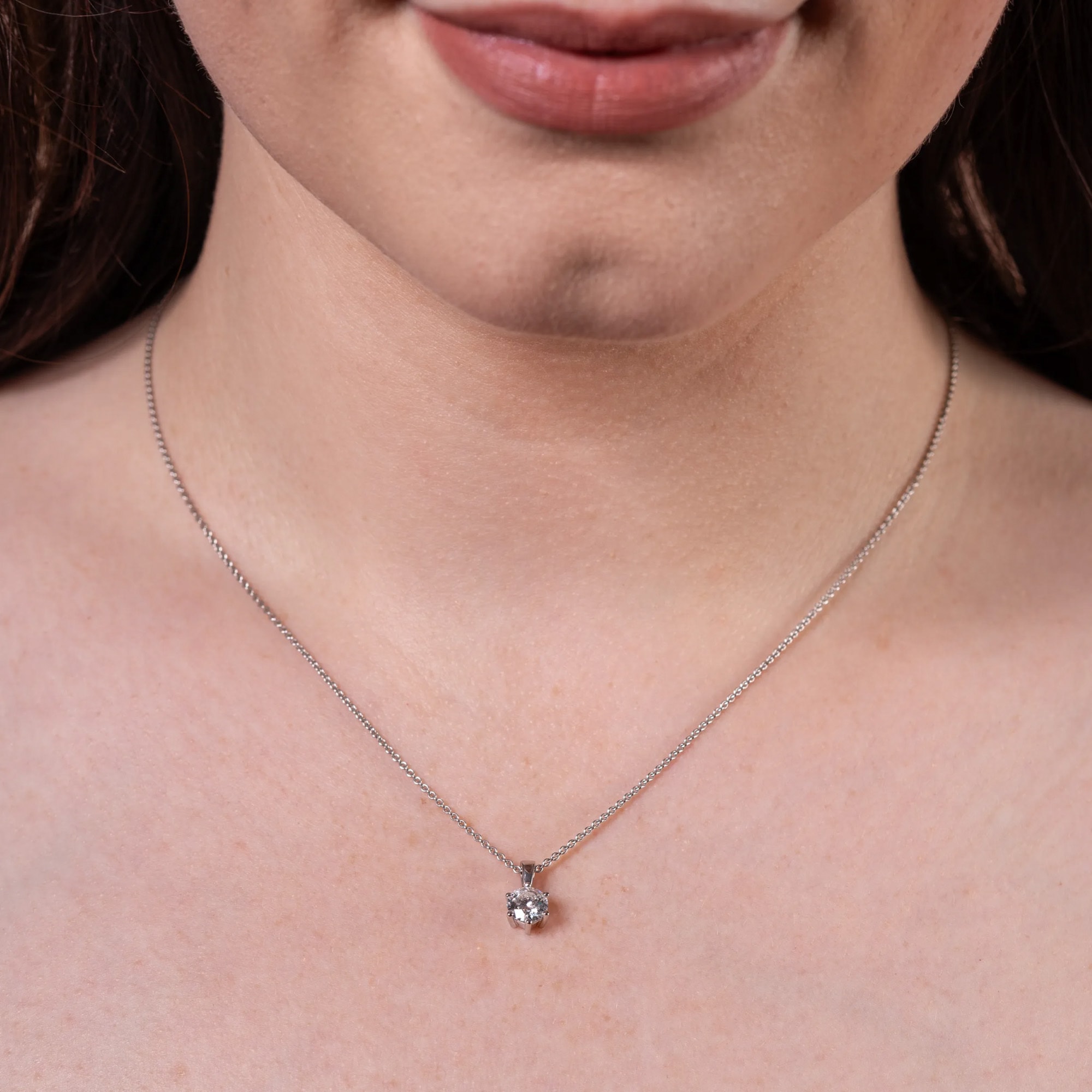 LYOMI Kettenanhänger »585/- Weißgold 1 synth. Diam. 0,75 ct.«