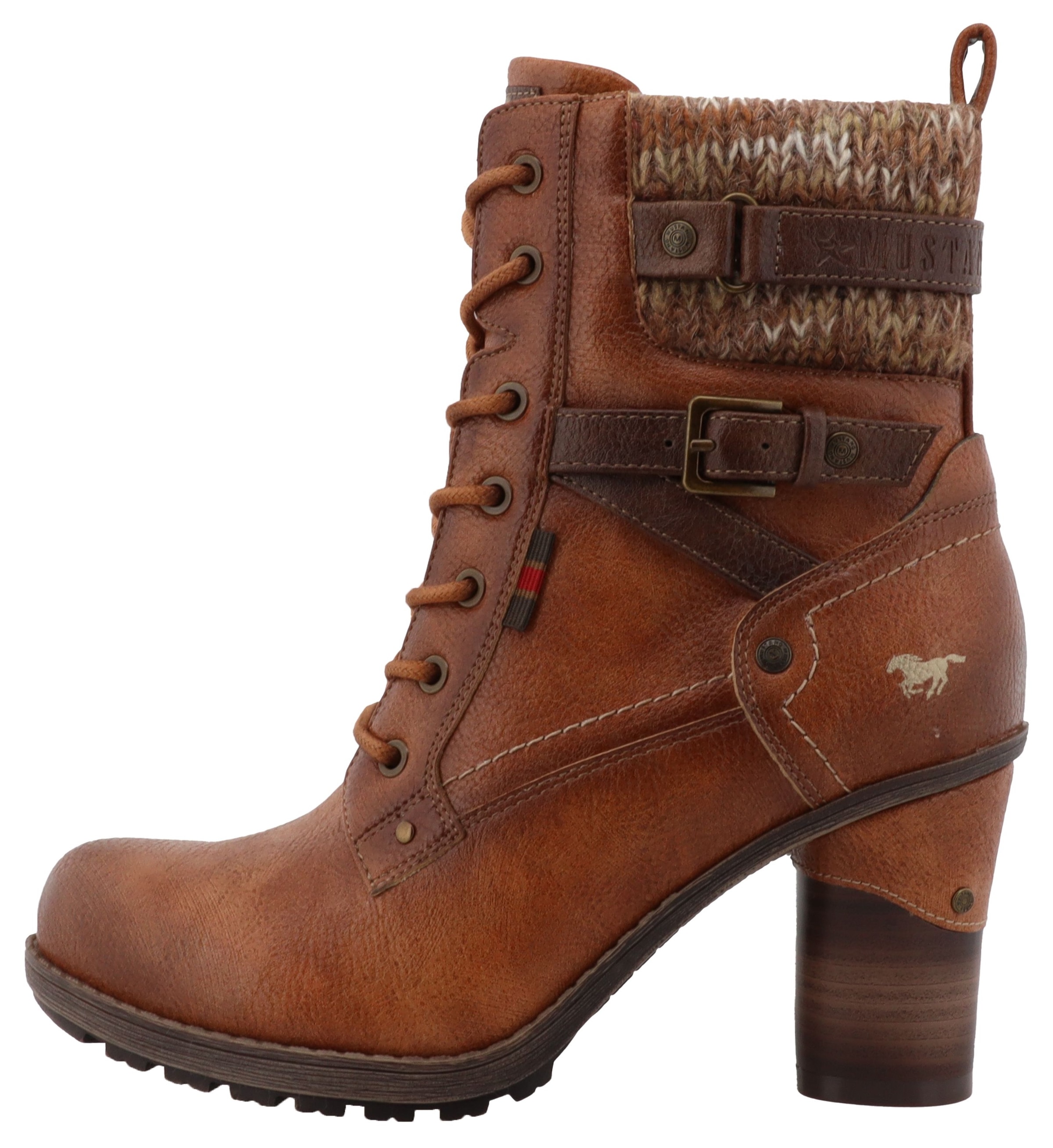 Mustang Shoes Winterstiefelette »Palma«, Schnürstiefelette, Winterboots mit modischem Absatz