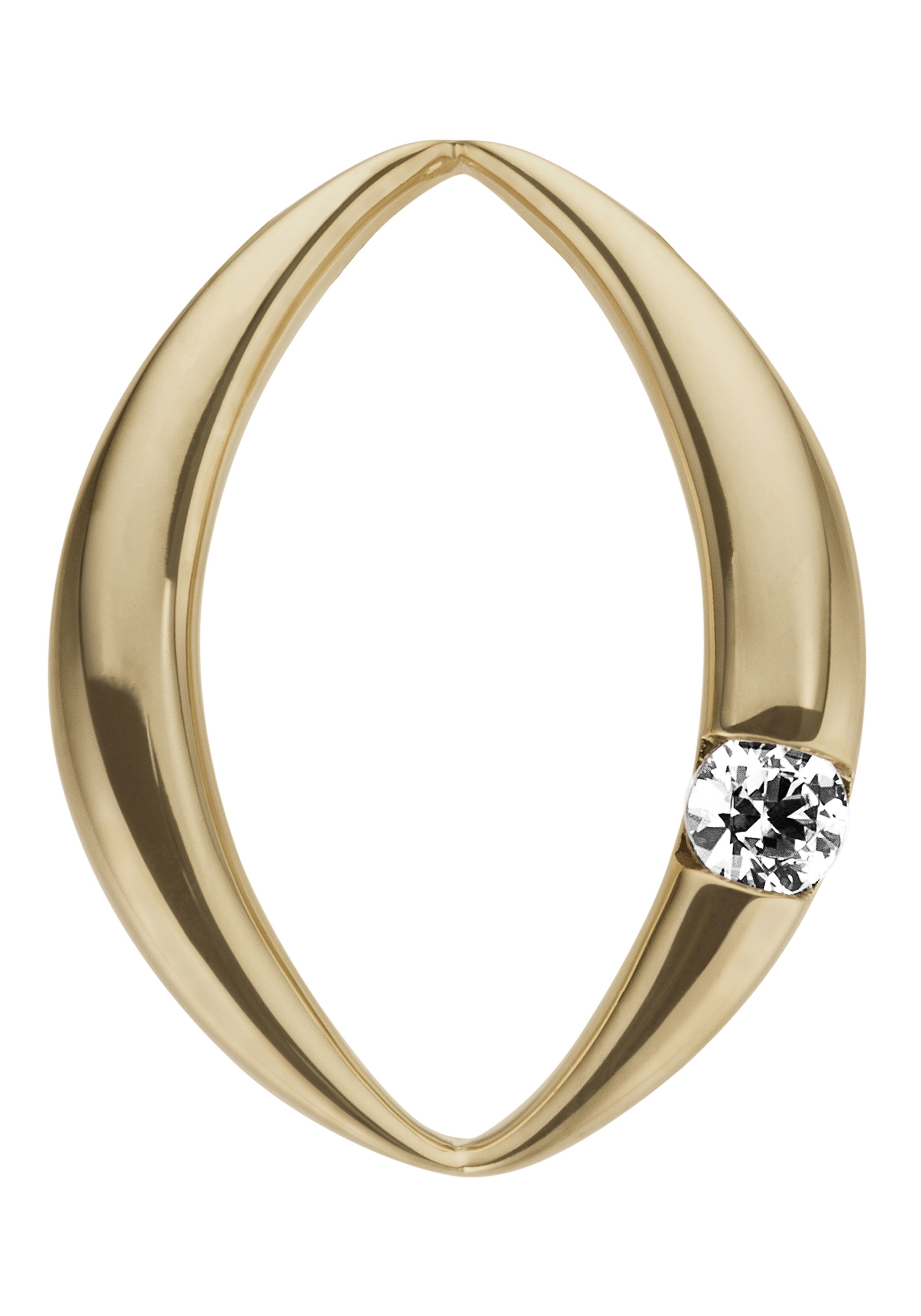 JOBO Damen Kettenanhänger "Anhänger oval 15 mm", SI = kleine Einschlüsse, Diamanten Gelbgold 585, gold, Diamanten, Gelbgold 585, Schmuckanhänger, 585