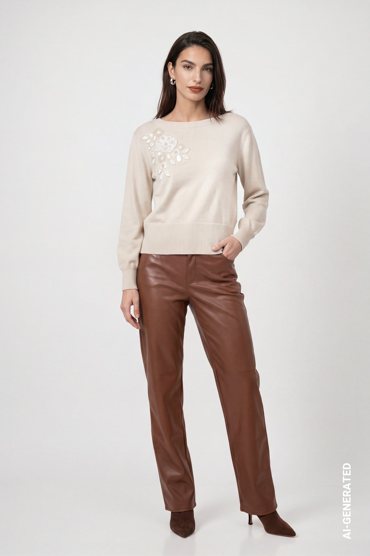 Monari Lederimitathose »Hose Lederimitat«  Regular fit mit praktischen Taschen