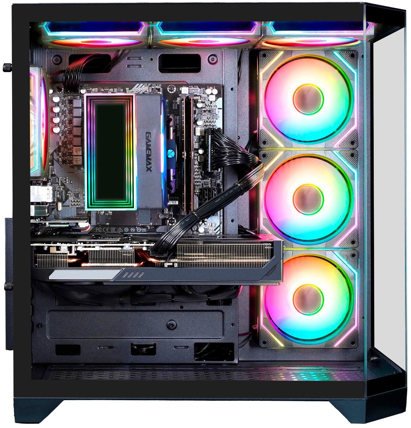 GAMEMAX Gaming-PC-Komplettsystem »MegaDeal HYPE-A BK 2909 AMD Ryzen 7 5700X 32GB 1TB SSD RTX 5060« 27 ″ AMD Ryzen 7 GeForce RTX 5060 32 GB RAM 1.000 GB SSD Windows 11 + MSI PRO MP272L LCD-Monitor, 68,6cm (27")