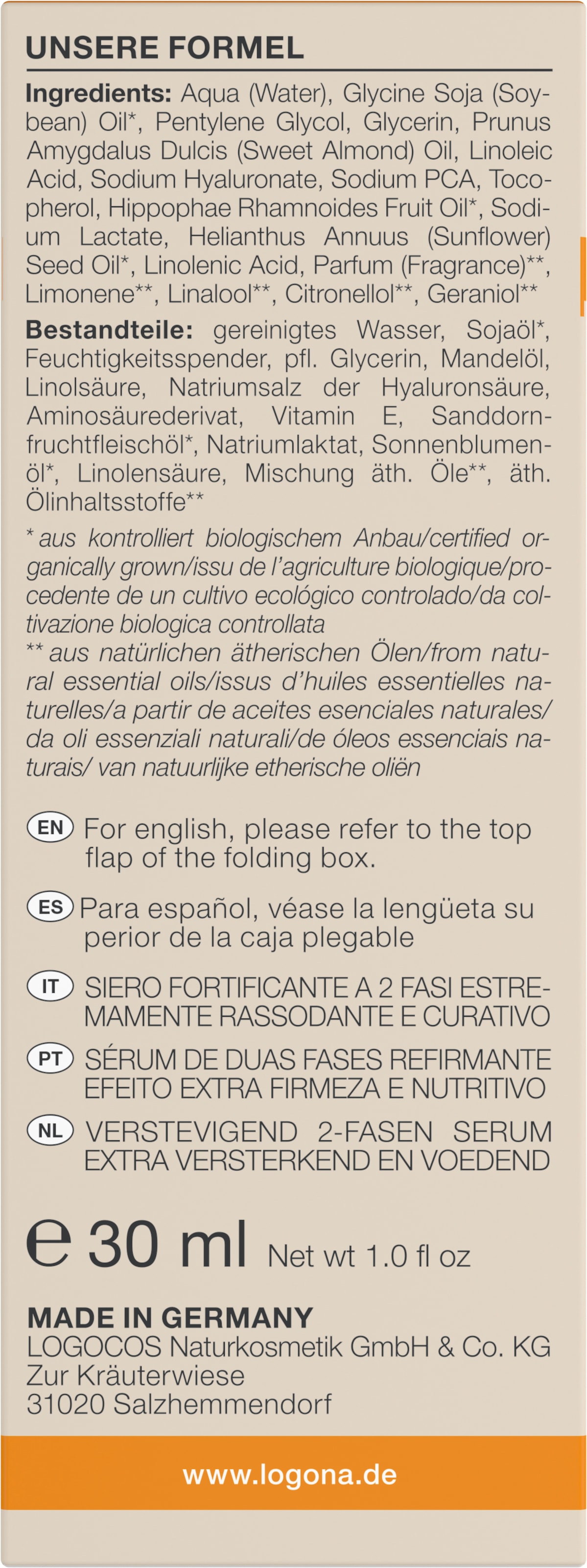 LOGONA Anti-Falten-Serum »age protection Festigendes 2-Phasen-Serum« Anti-Falten-Serum, für reife Haut, aufpolsternd, feuchtigkeitsspendend