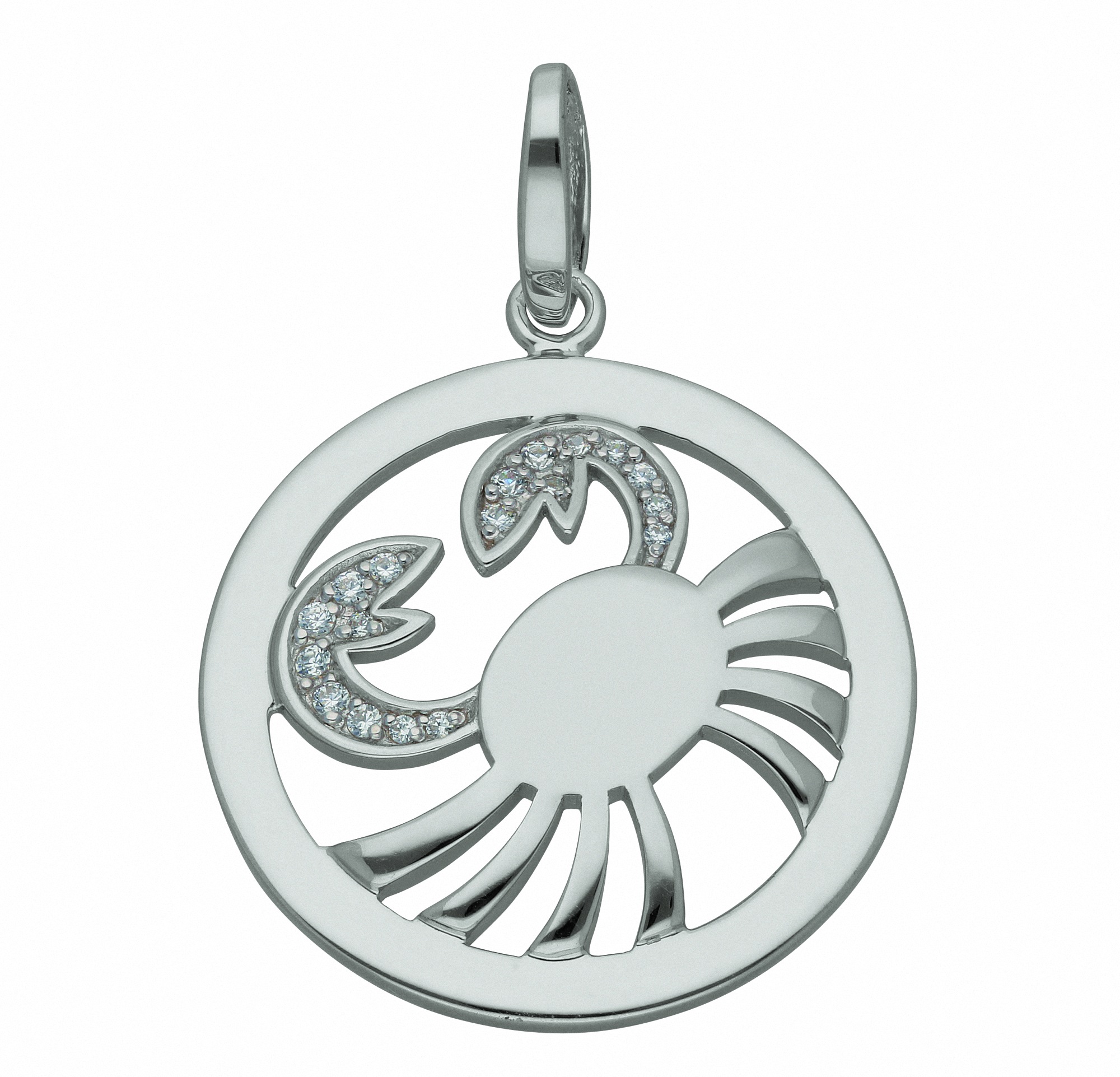 Adelia´s Kette ohne Anhänger »925 Silber Sternzeichen Anhänger Krebs mit  Zirkonia Ø 25,2 mm«, Schmuckset - Set mit Halskette | BAUR
