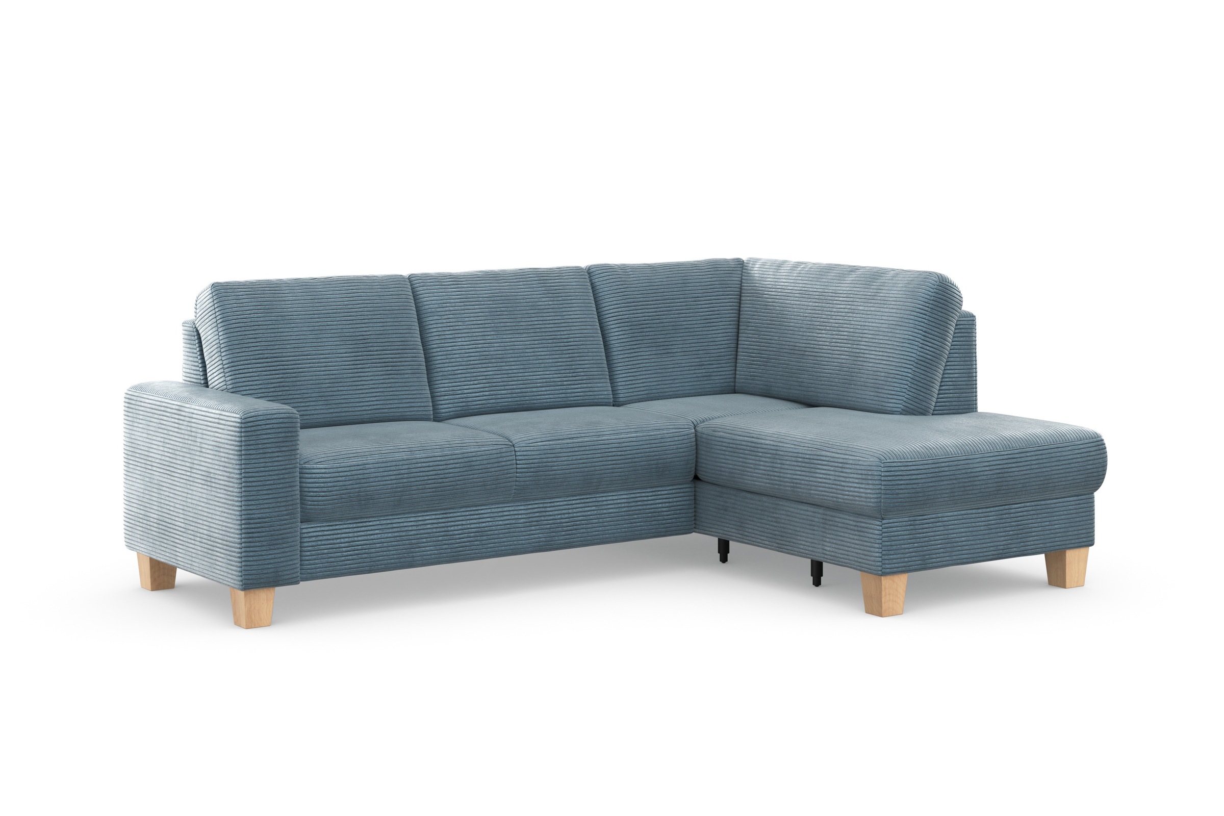 Home affaire Ecksofa »Summer L-Form« mit Ottomane, wahlweise mit Bettfunktion und Bettkasten, Cord-Bezug