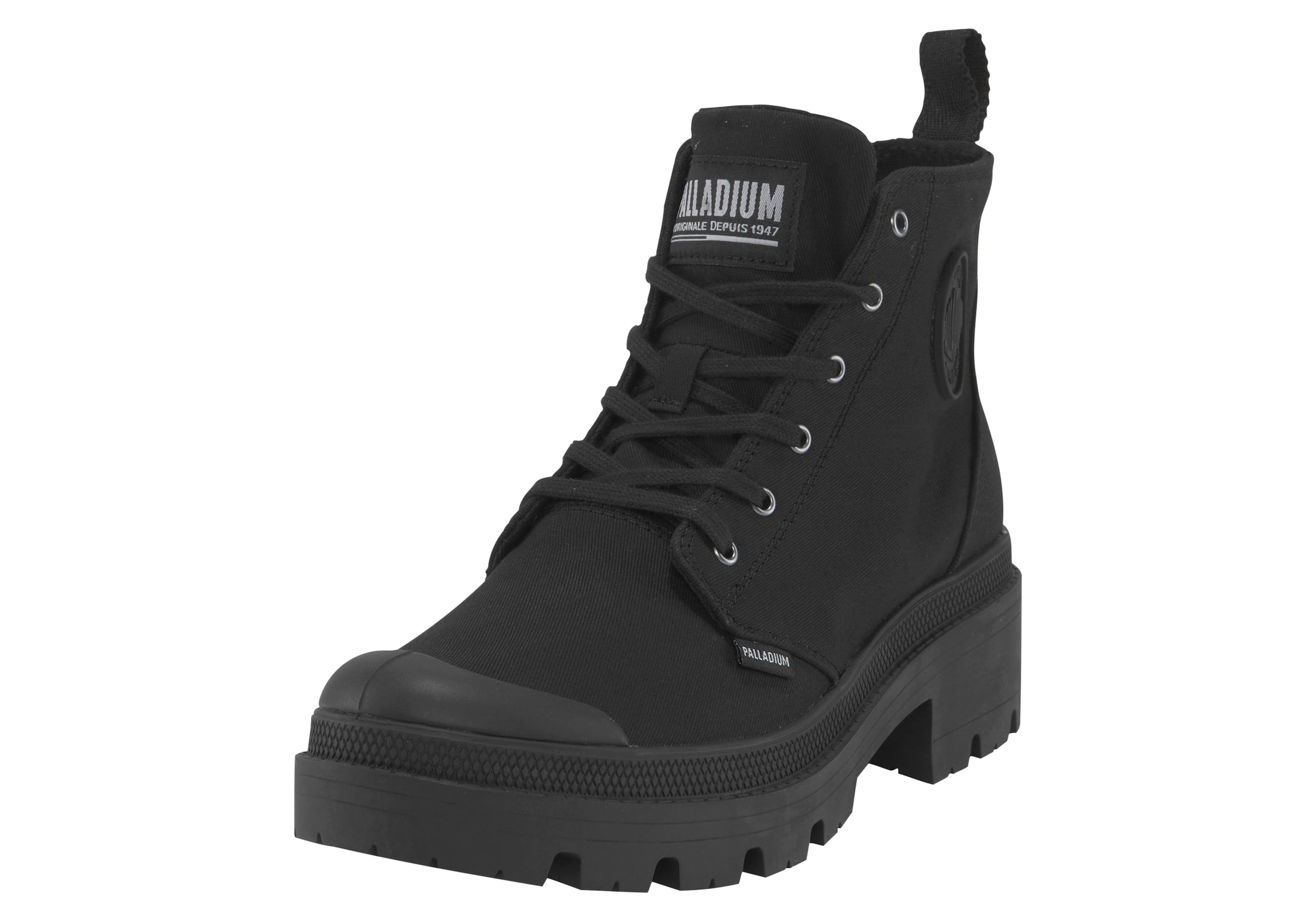 Palladium "PALLABASE TWILL" Schnürstiefel, Schnürboots aus Canvas mit Reißv günstig online kaufen