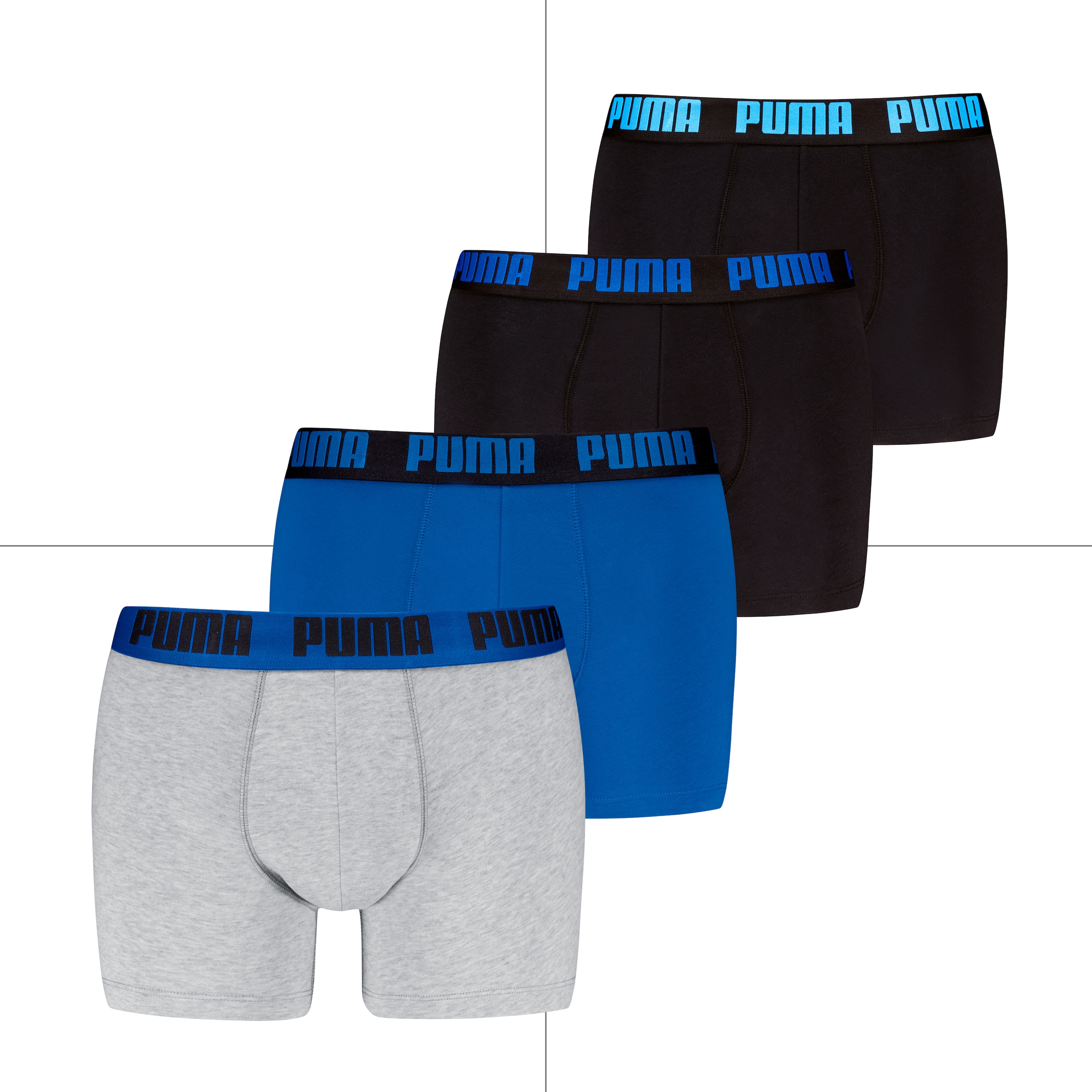 PUMA Boxershorts »PUMA MEN EVERYDAY BOXER 4P ECOM«, (Packung, 4er Pack), mit breitem Logo-Webbund