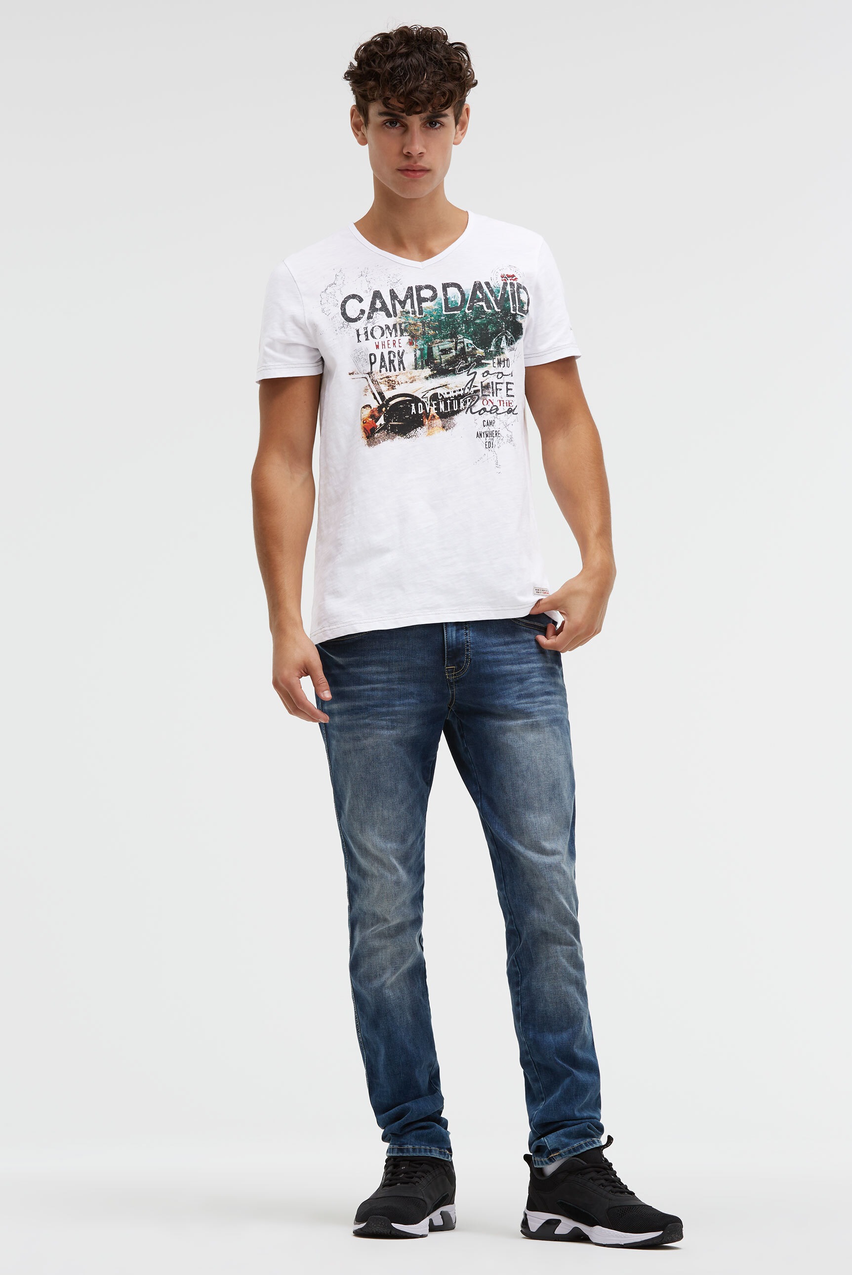 CAMP DAVID V-Shirt aus Baumwolle