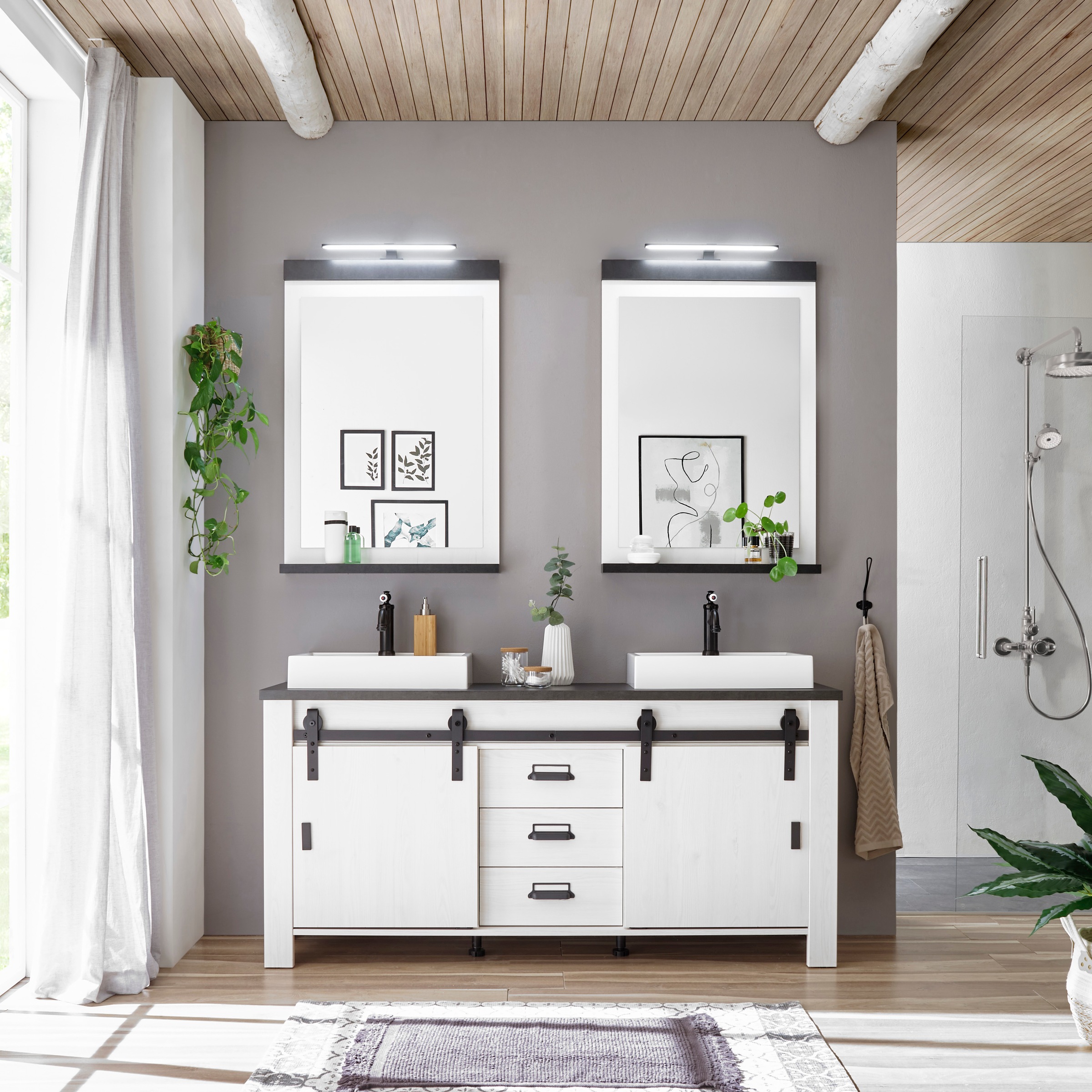 Home affaire Badmöbel-Set "SHERWOOD, Bad im modernen Design, 3-teiliges Bad günstig online kaufen