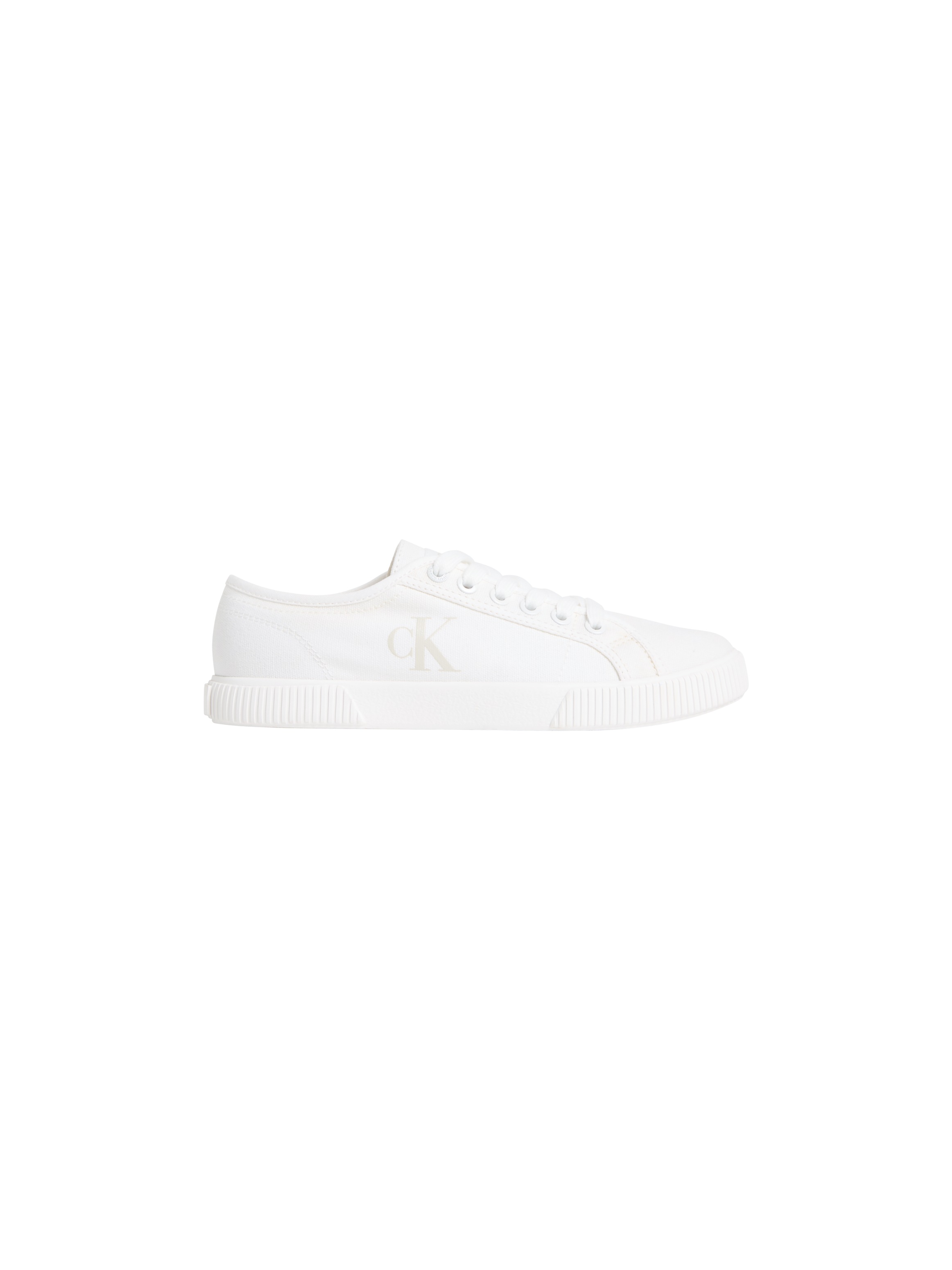 Sneaker CALVIN KLEIN JEANS "ESS VULC LOW CV MG WN", Damen, Gr. 37, weiß, Textil, unifarben, Schuhe Sneaker, Halbschuh, Freizeitschuh, Schnürschuh in Retro-Optik 2