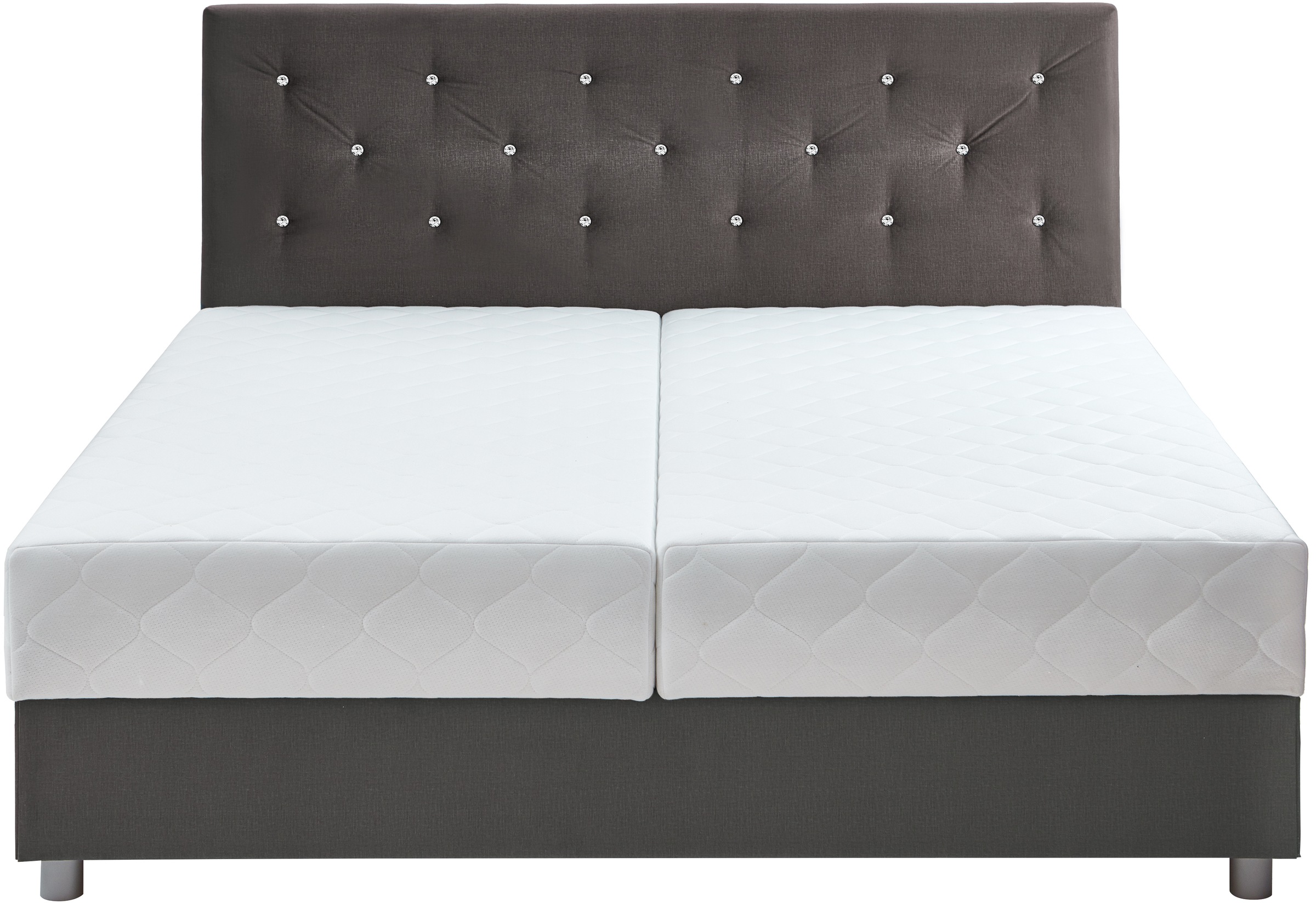 ATLANTIC home collection Boxbett »CELIA im hochwertiger Samtoptik«, mit Taschen-Federkernmatratze, Bettkasten und Strass-Steinen