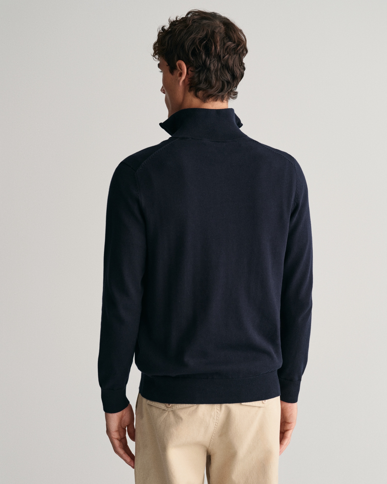 Gant Troyer »CLASSIC COTTON HALF ZIP«, mit gerippten Details