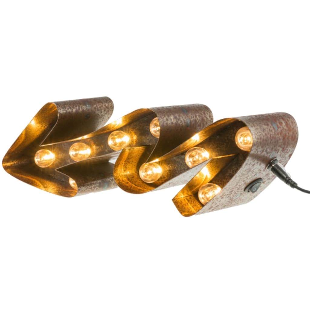 MARQUEE LIGHTS LED Dekolicht »Curved Arrow«, 10 flammig-flammig