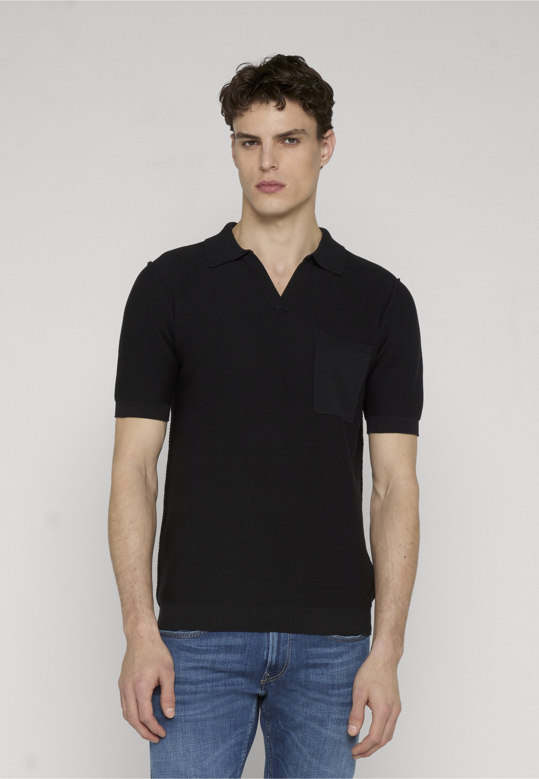 Replay Rundhalspullover »Replay UK5150 knitwear polo« 1
