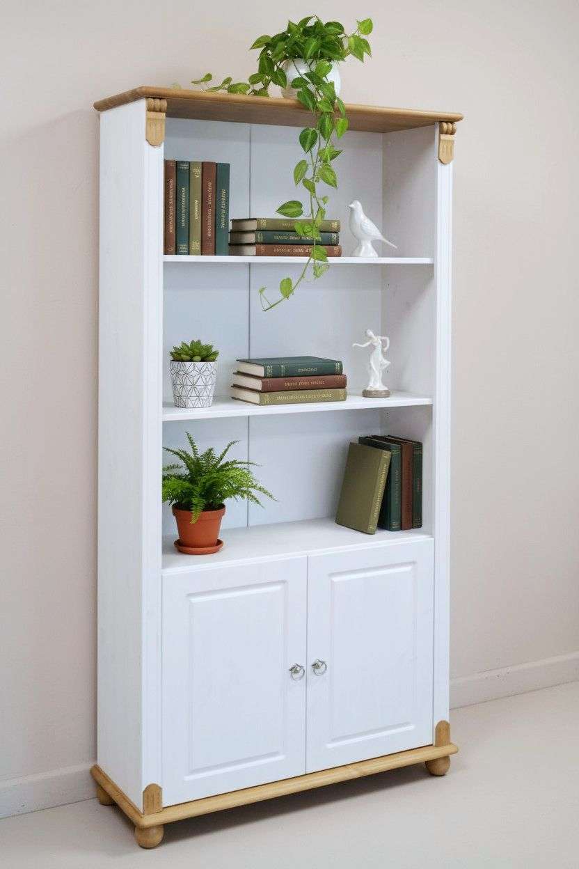 OTTO home Regal "Tessin, Standregal, Bücherregal," aus massiver Kiefer, Breite 90 cm, Höhe 181 cm, mit Türen
