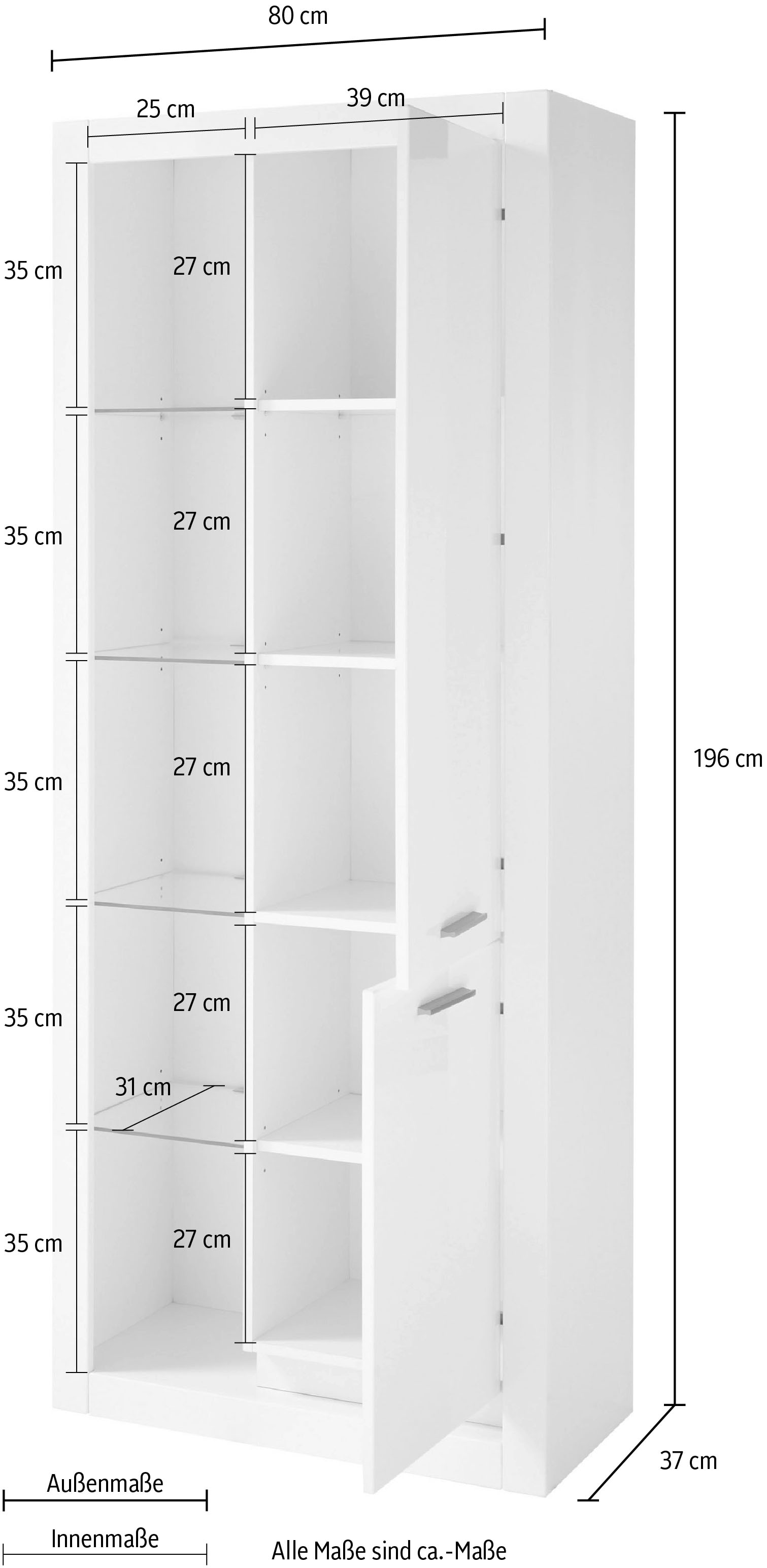 Places of Style Vitrine »MERAN«, 196 cm Höhe ca. | BAUR