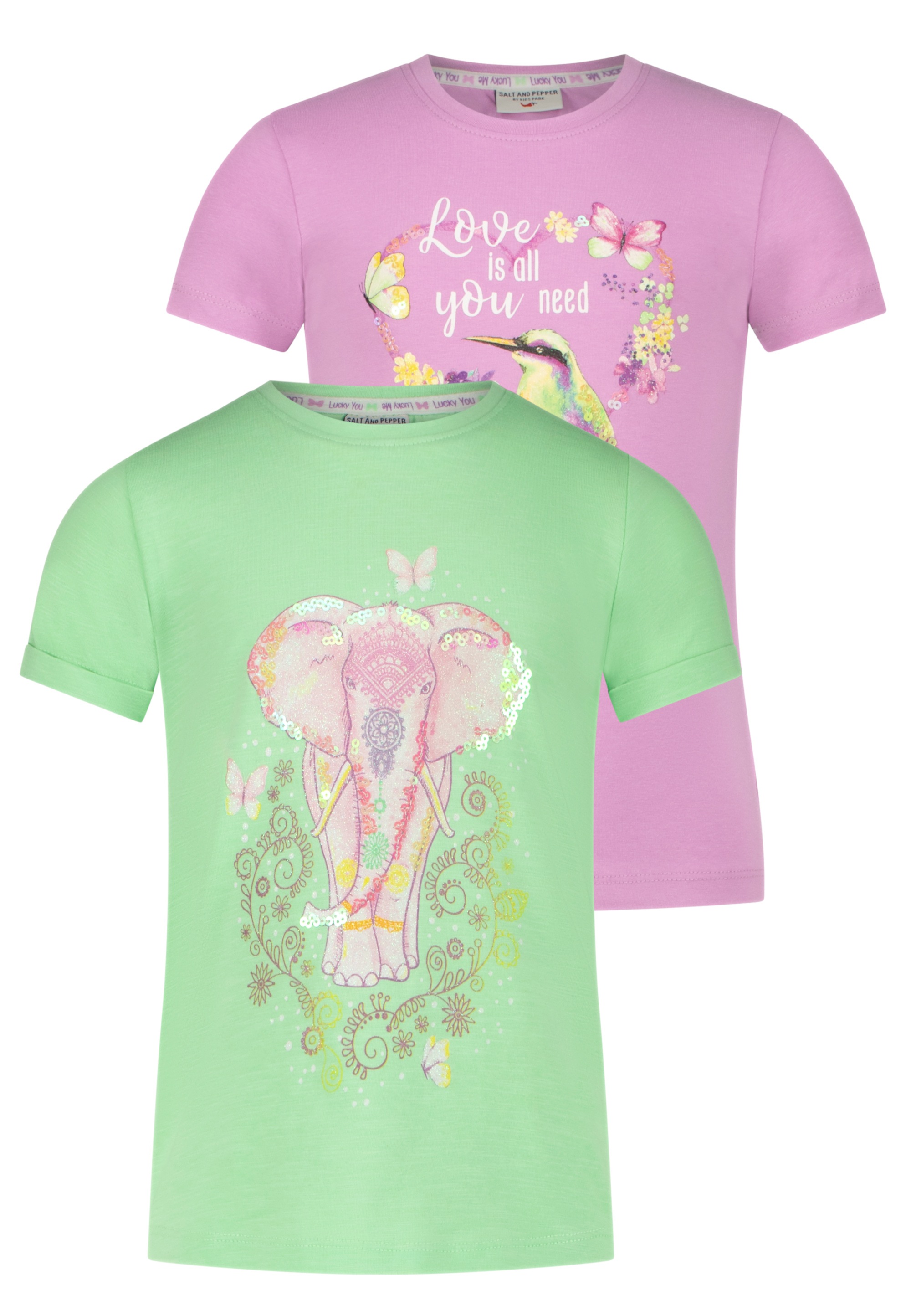 SALT AND PEPPER T-Shirt mit (2 | Druckmotiven tlg.), bestellen Elefant«, BAUR detaillierten »Bird