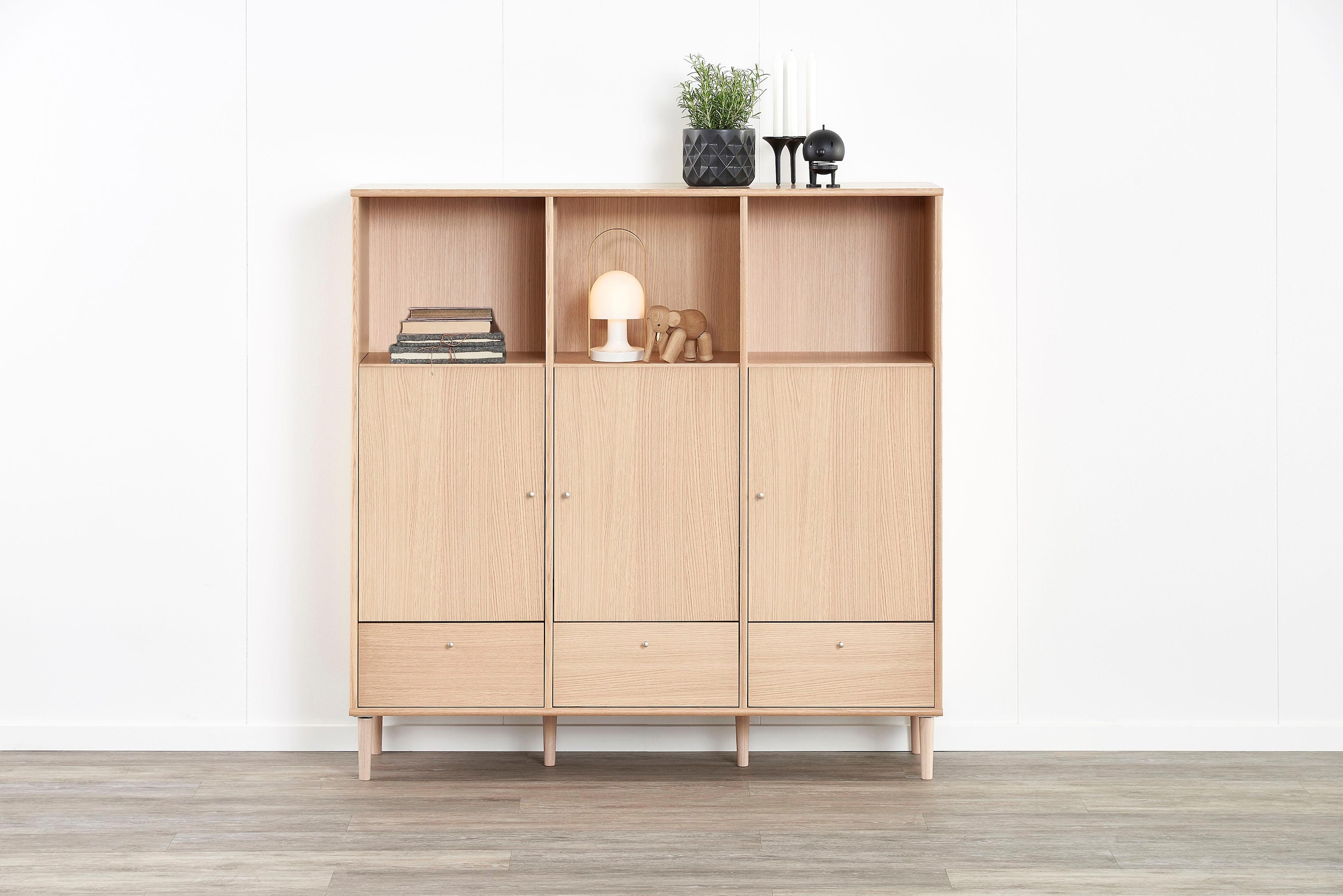 Hammel Furniture Highboard »Mistral Hochkommode, Hochschrank«, mit Türen und Schubladen, Breite: 133cm, anpassungsbar Designmöbel