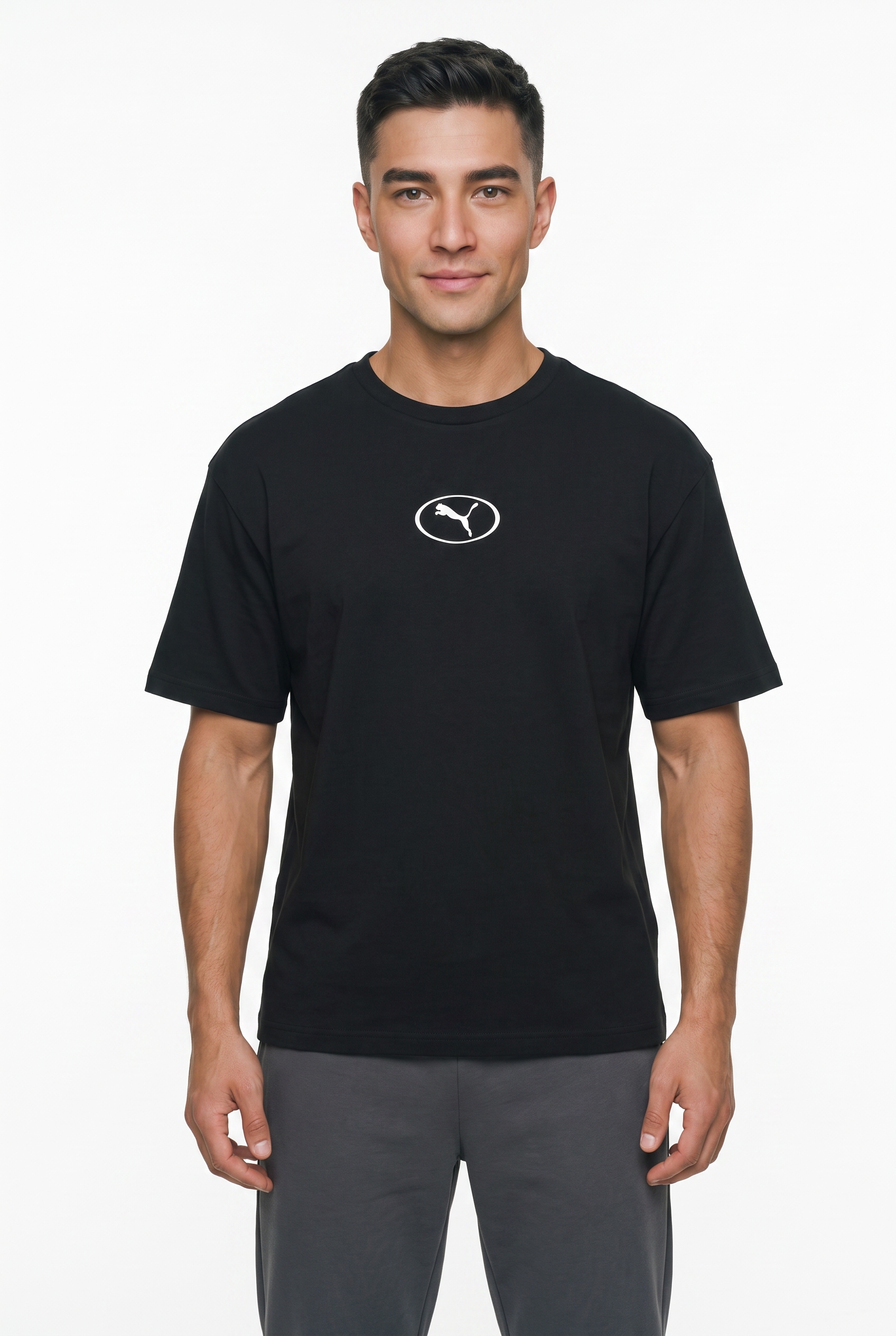 PUMA T-Shirt "SPORT RELAXED GRAPHIC TEE" Kurzarm, Rundhalsausschnitt, mit Print-Applikation