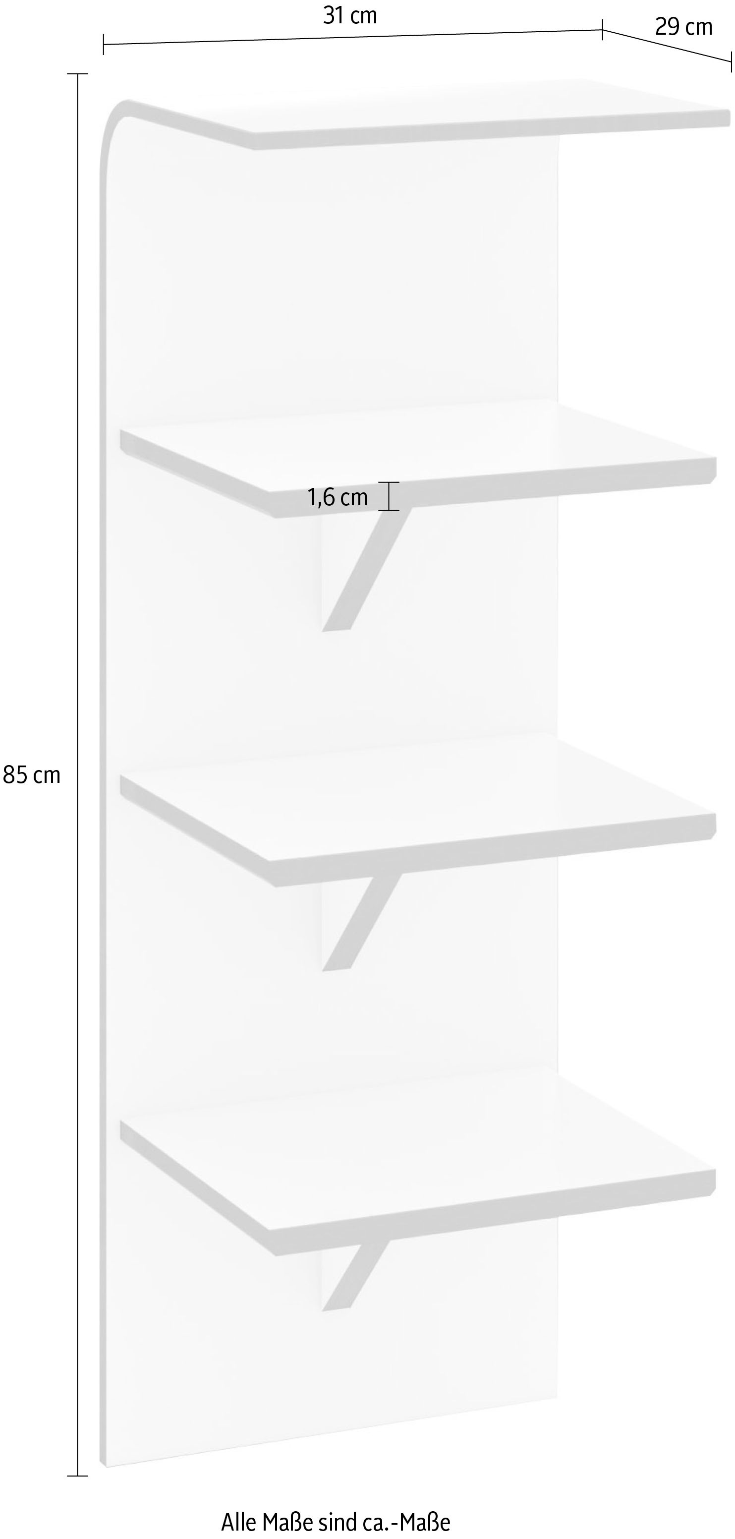 | mit benutzen, Werkzeug kaufen zu Regalböden, Höhe BAUR »Tojo-schuh«, ohne Tojo 85 cm drei Wandregal