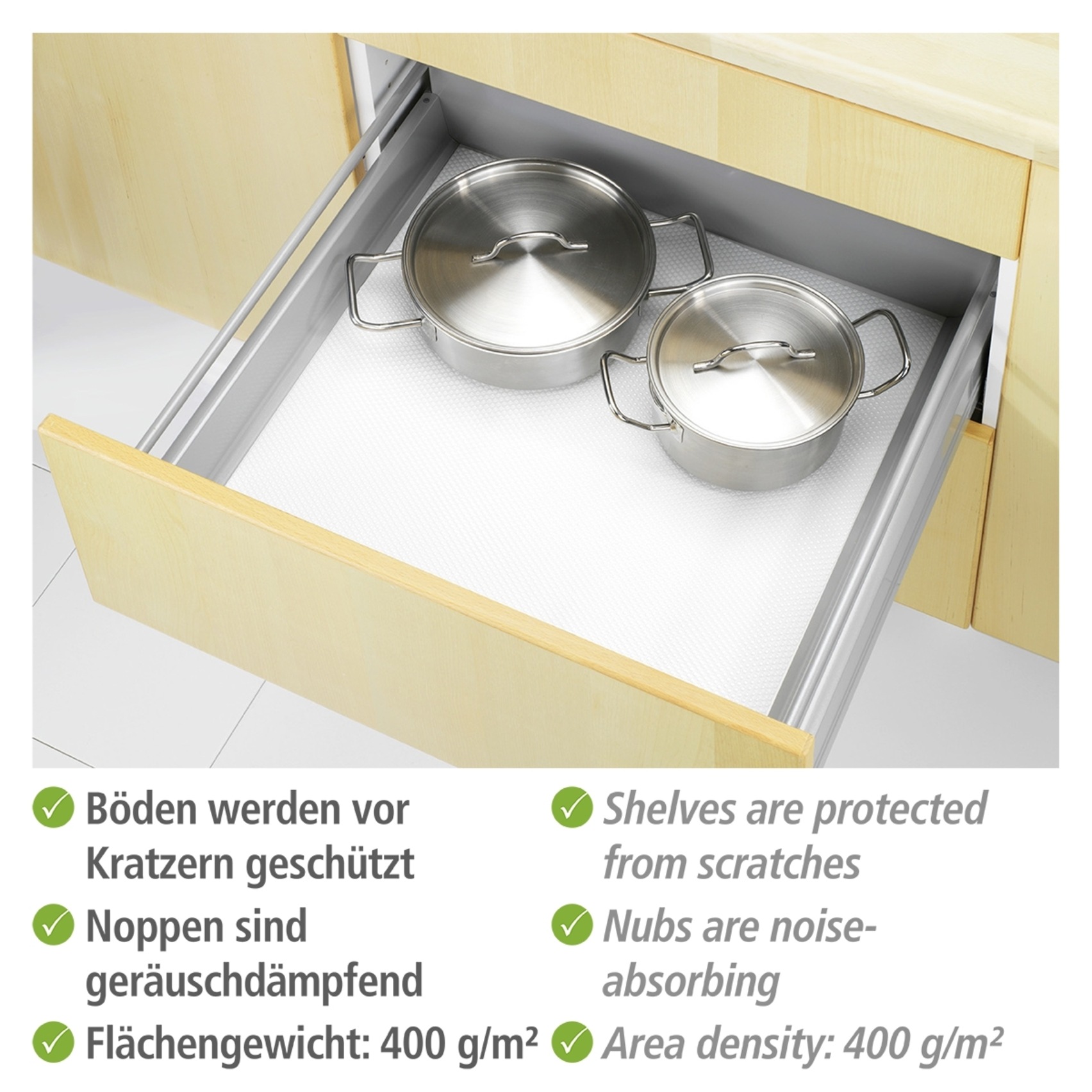 WENKO Schubladenmatte »Modell weiß« Set, 3 Stk. tlg.