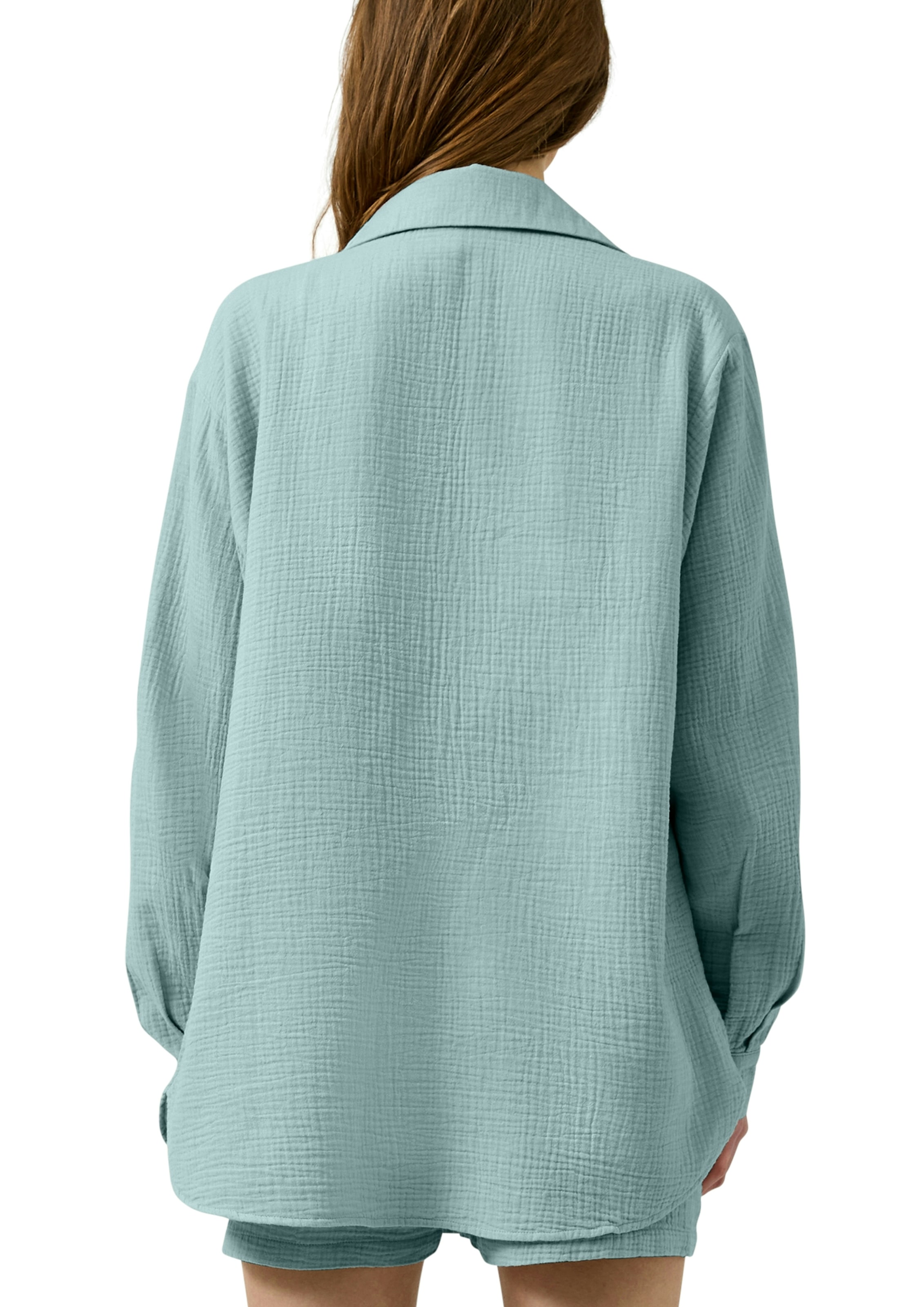 QS Langarmbluse Bluse extra lang, in Crashed-Optik