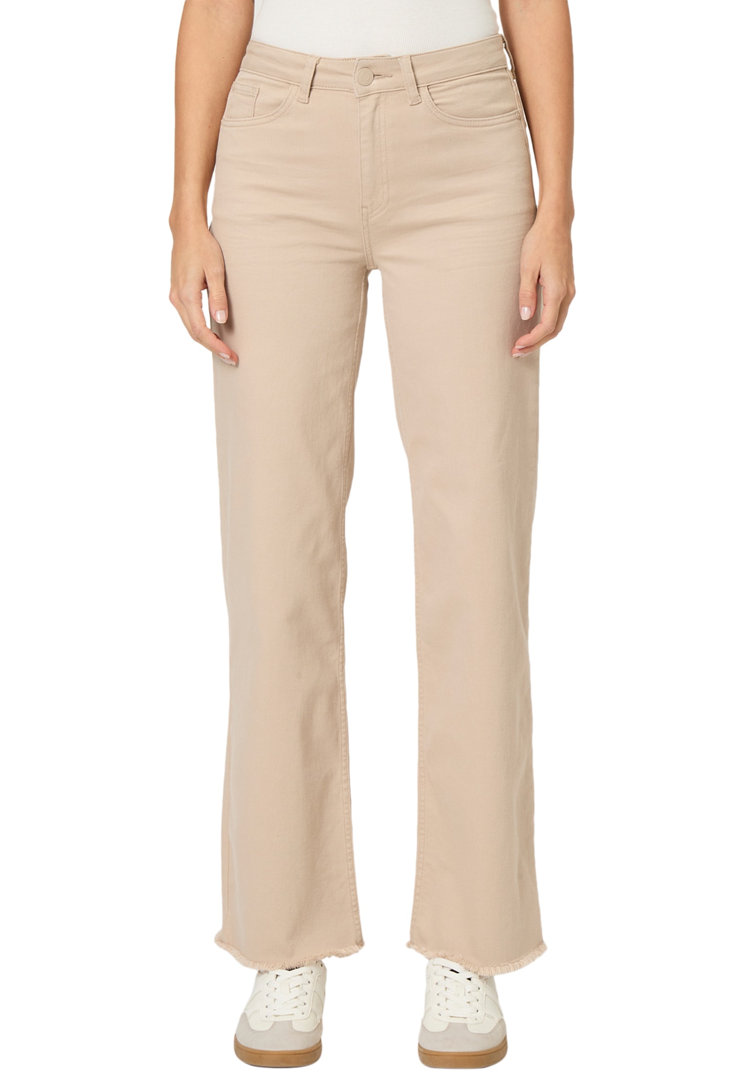 Zero Slim-fit-Jeans "zero Damen Jeans Wide Leg Style WITNEY beige 32 Inch" günstig online kaufen