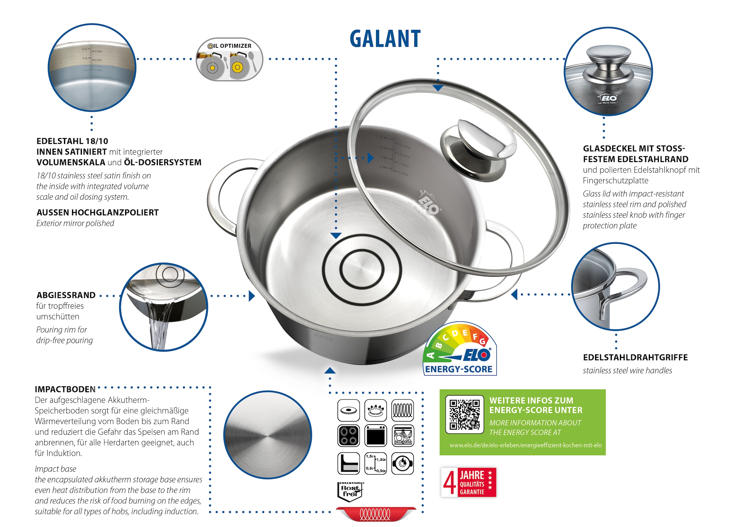 Elo Fleischtopf »Galant« Edelstahl 18/10