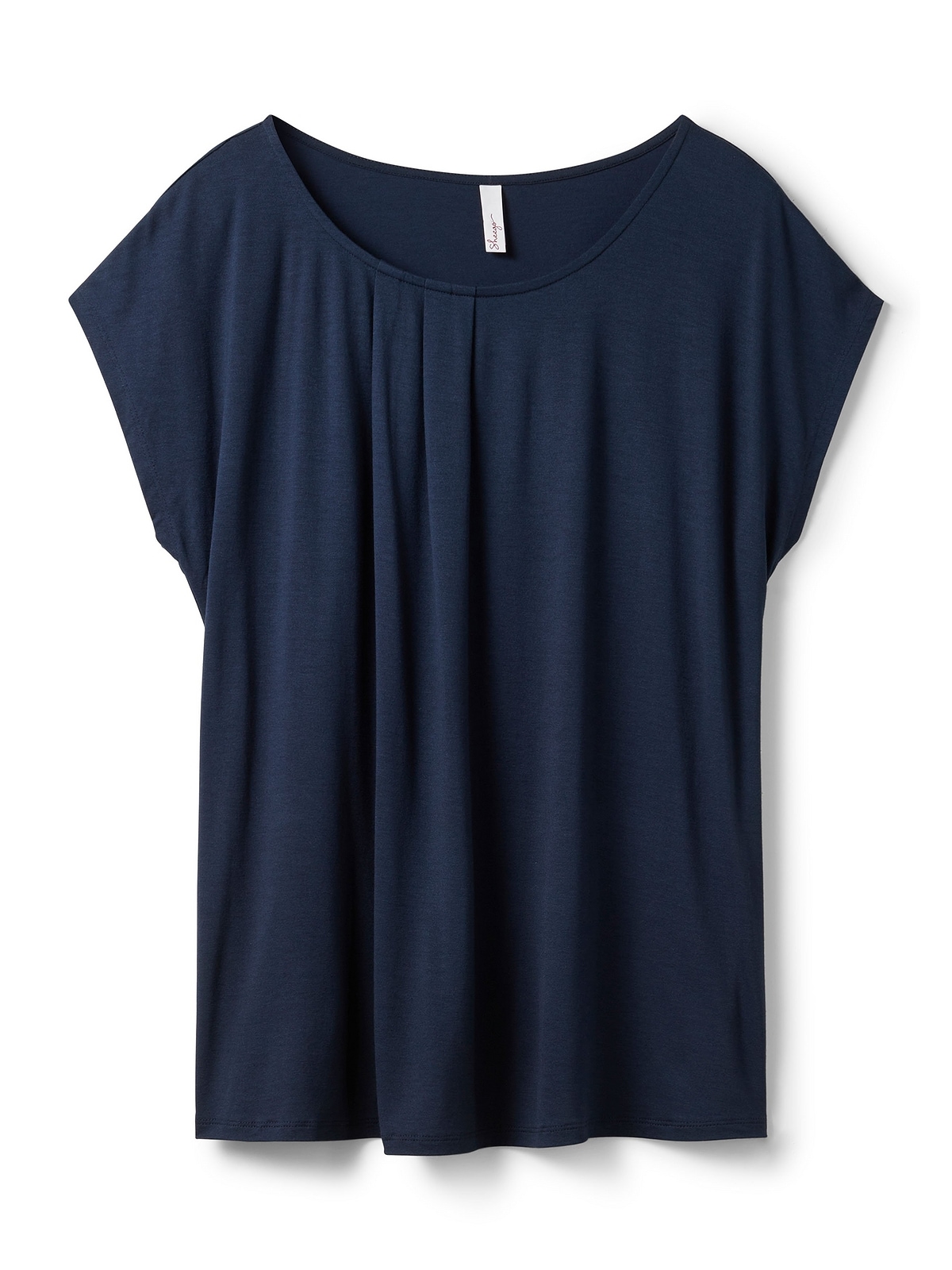 Größen«, mit gelegten Falten, Viskosemix | angenehmem Sheego T-Shirt BAUR kaufen für »Große aus